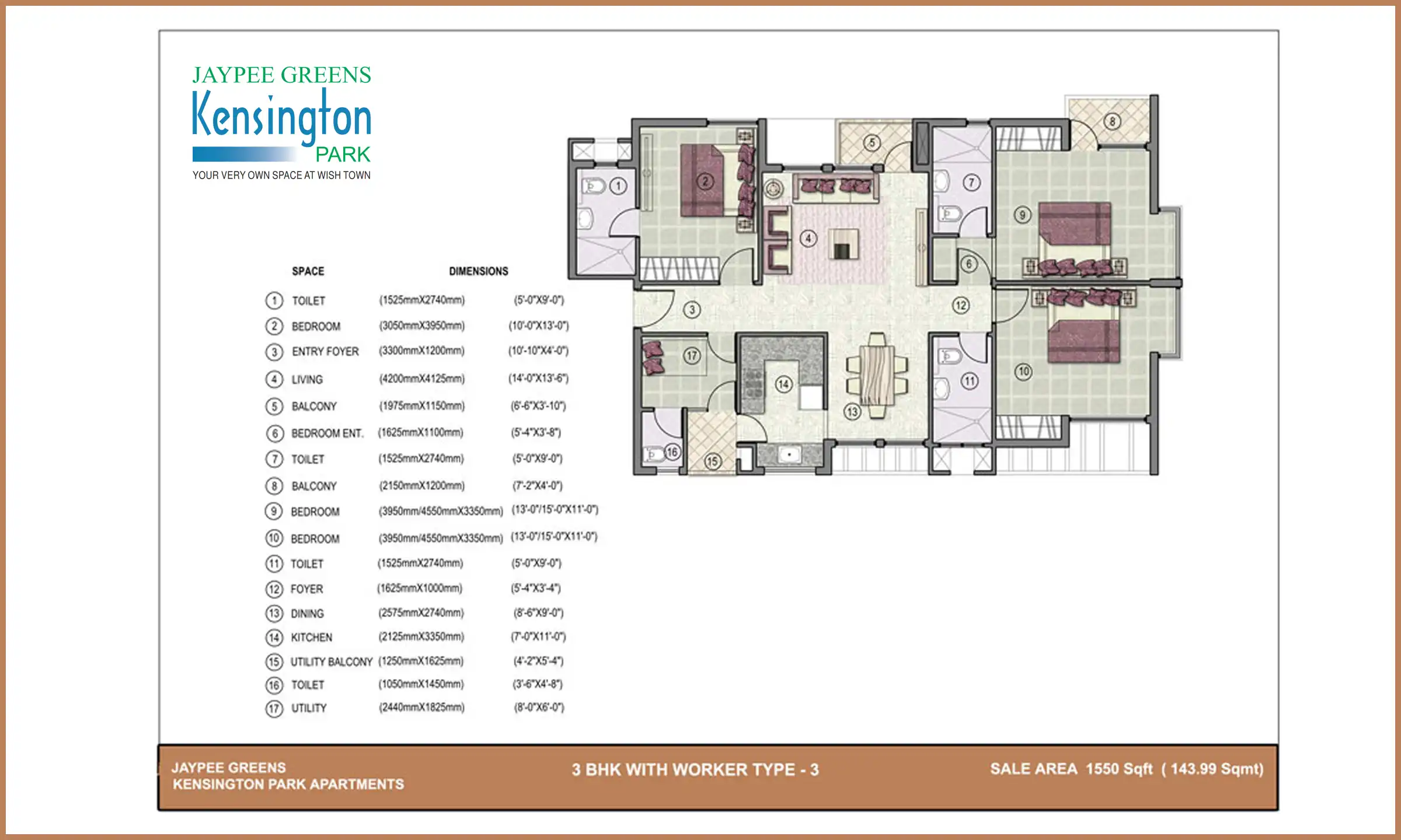 1550 Sqft