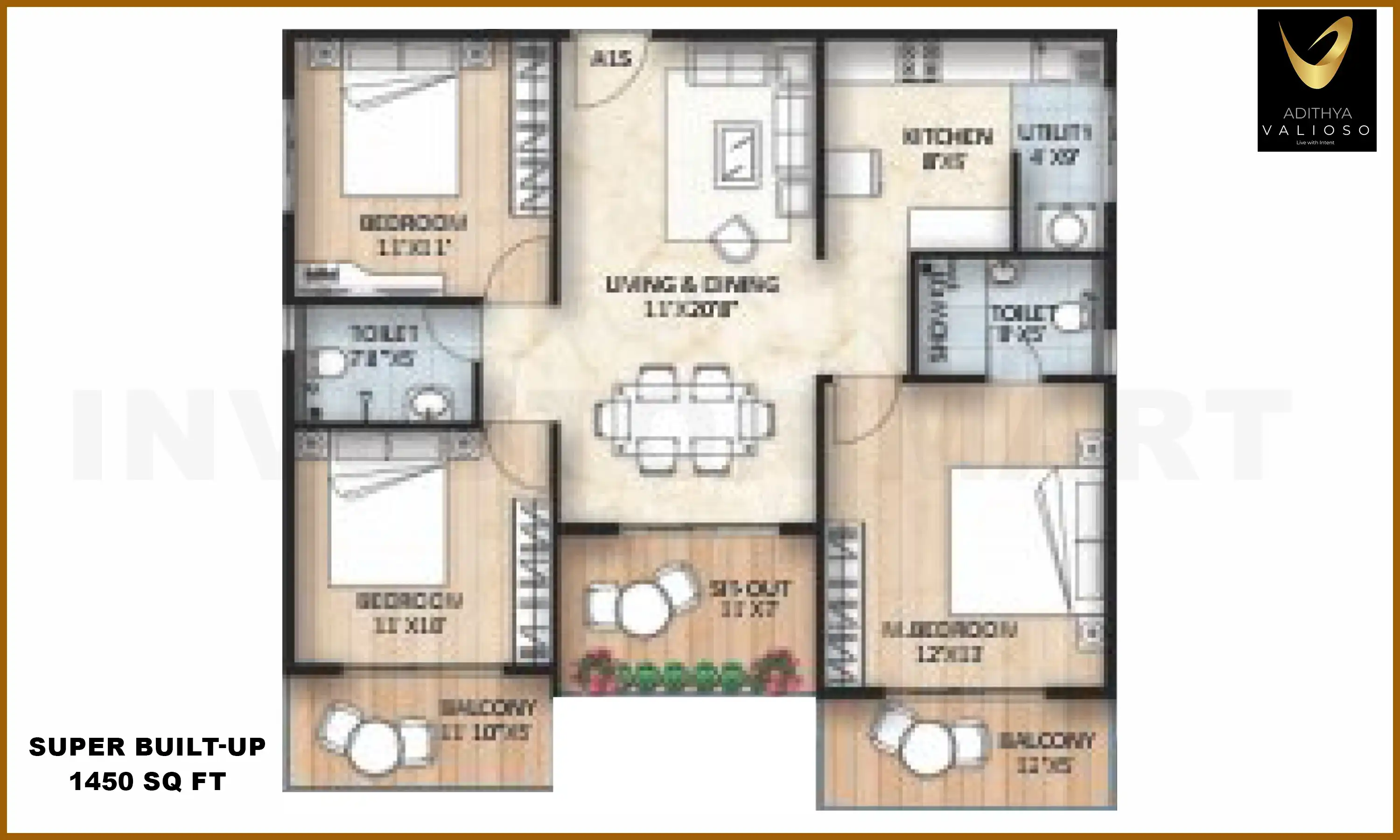 1450 Sqft