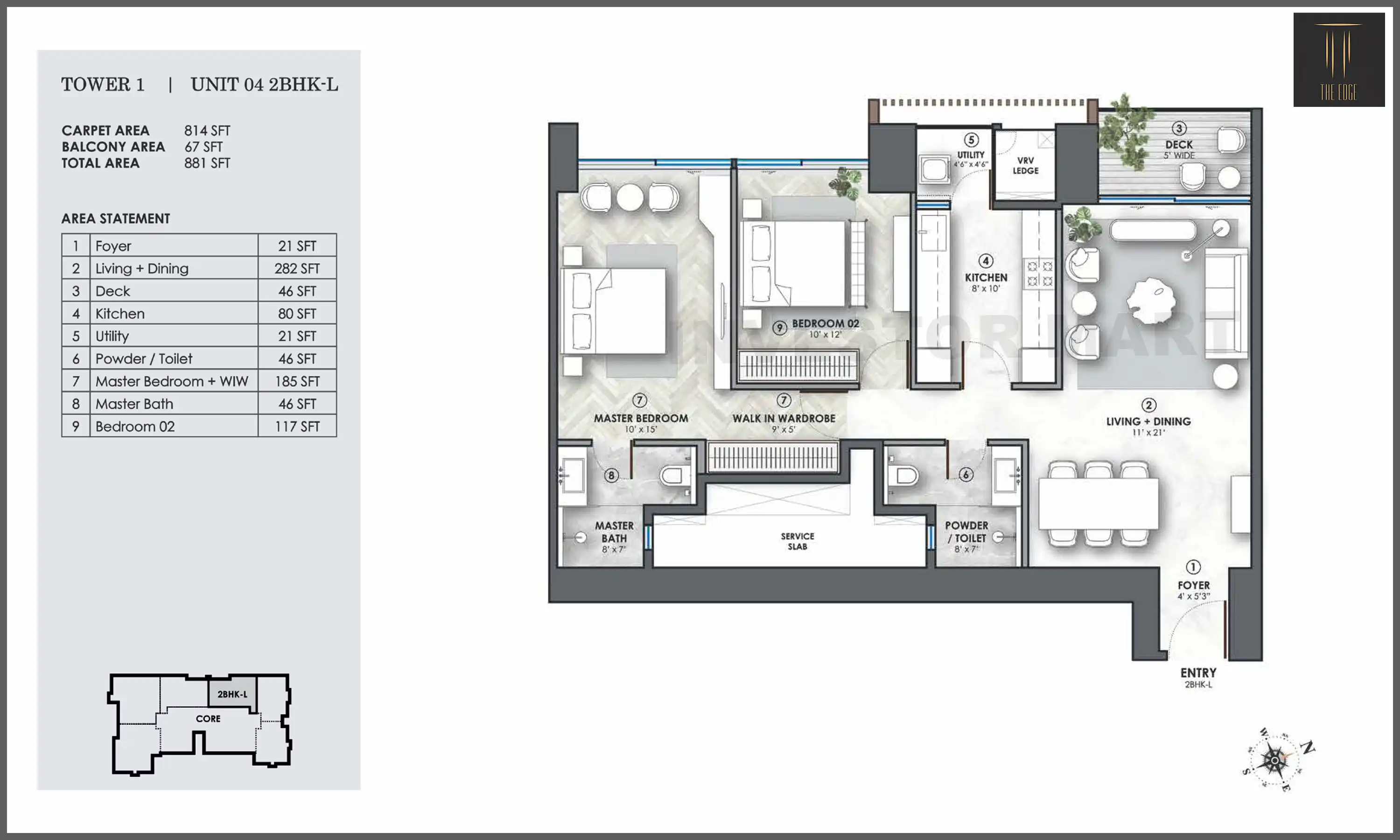 881 Sqft