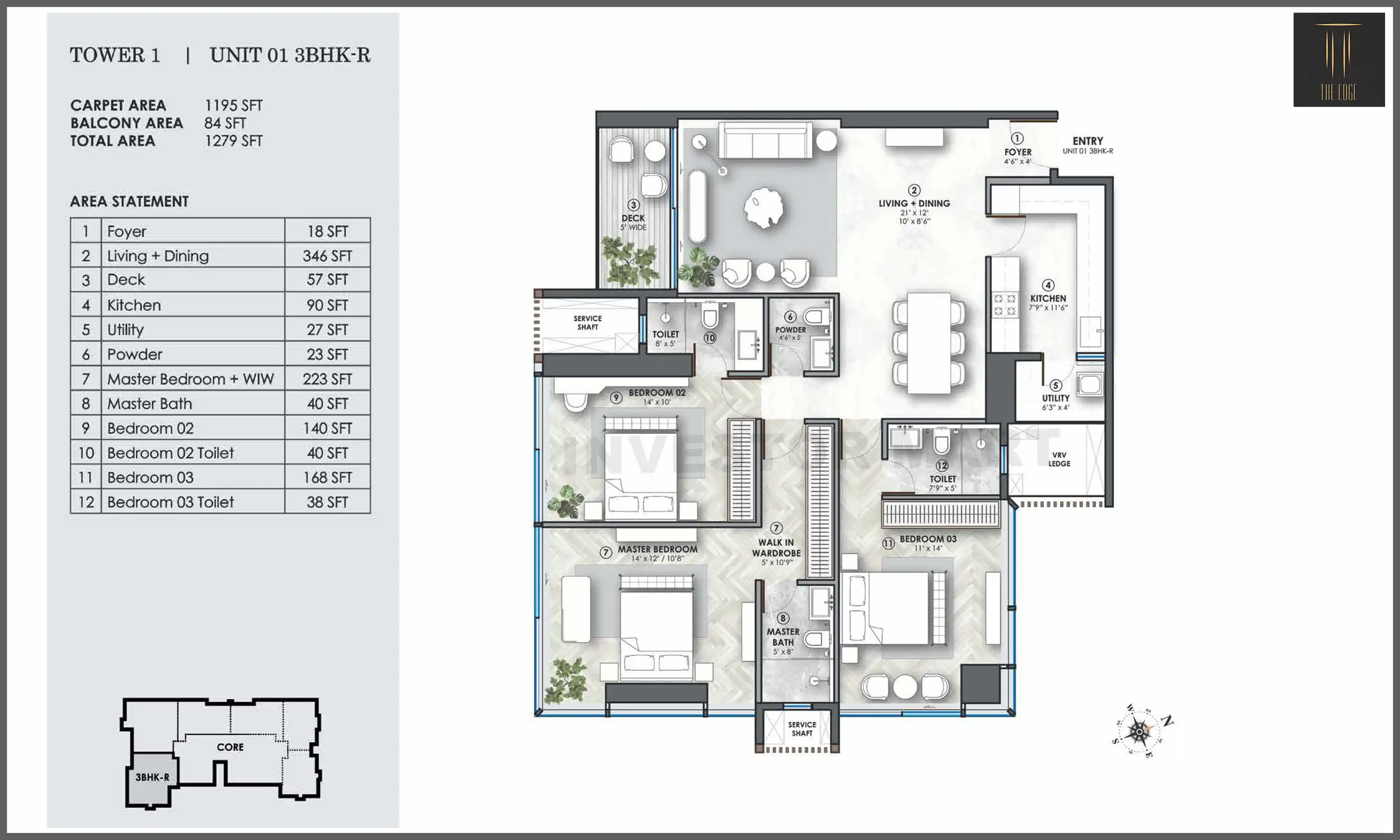 1279 Sqft