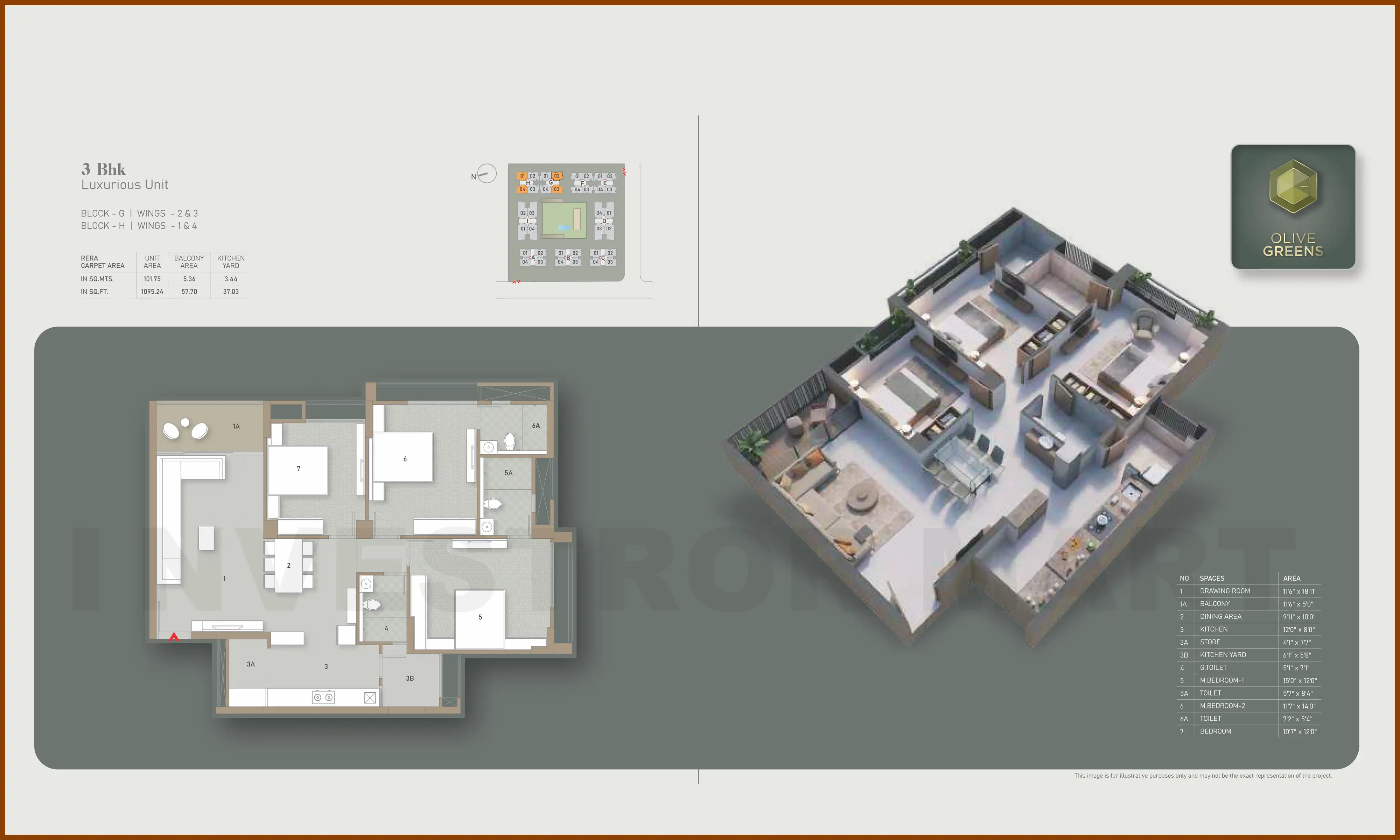 1096 Sqft