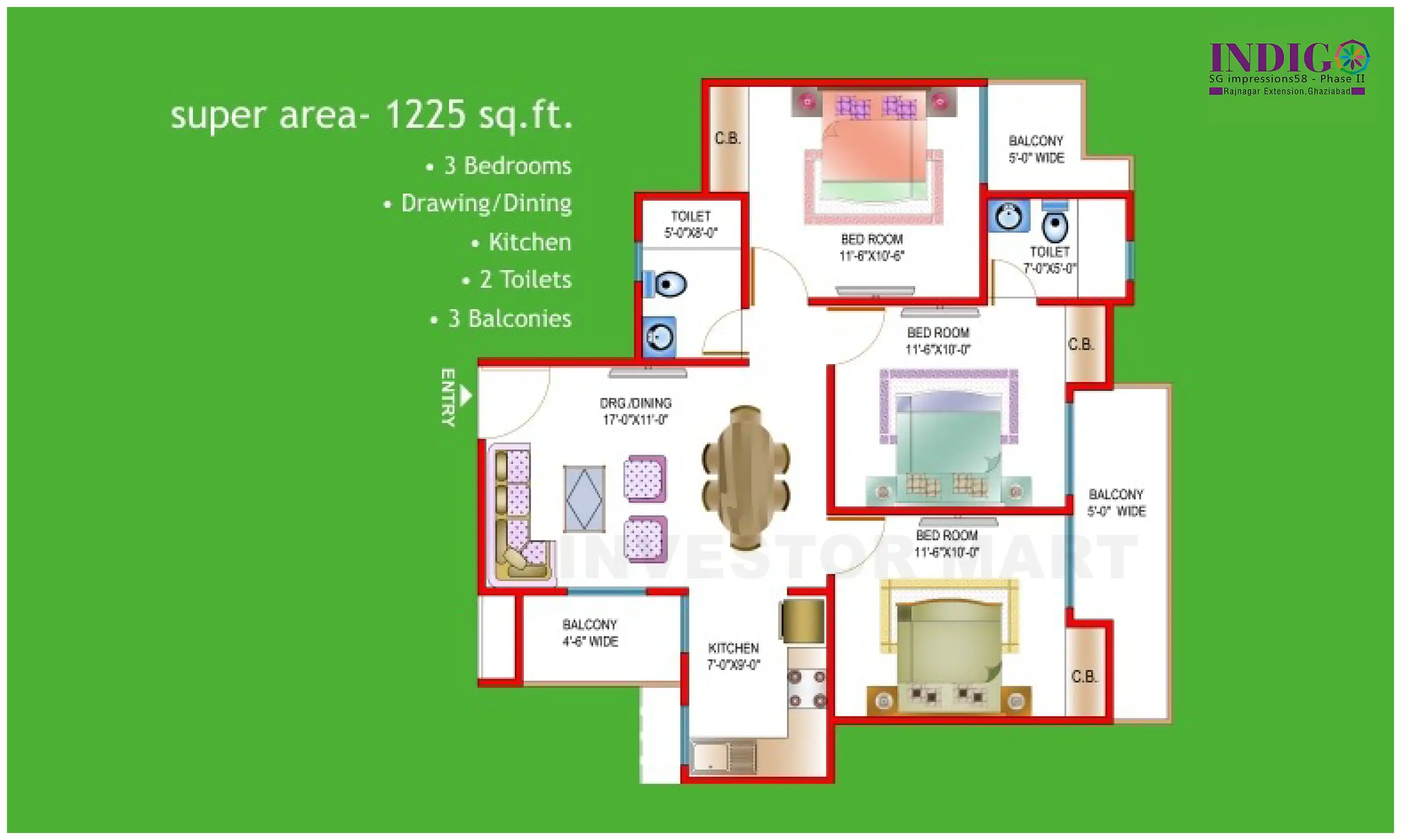 1225 Sqft
