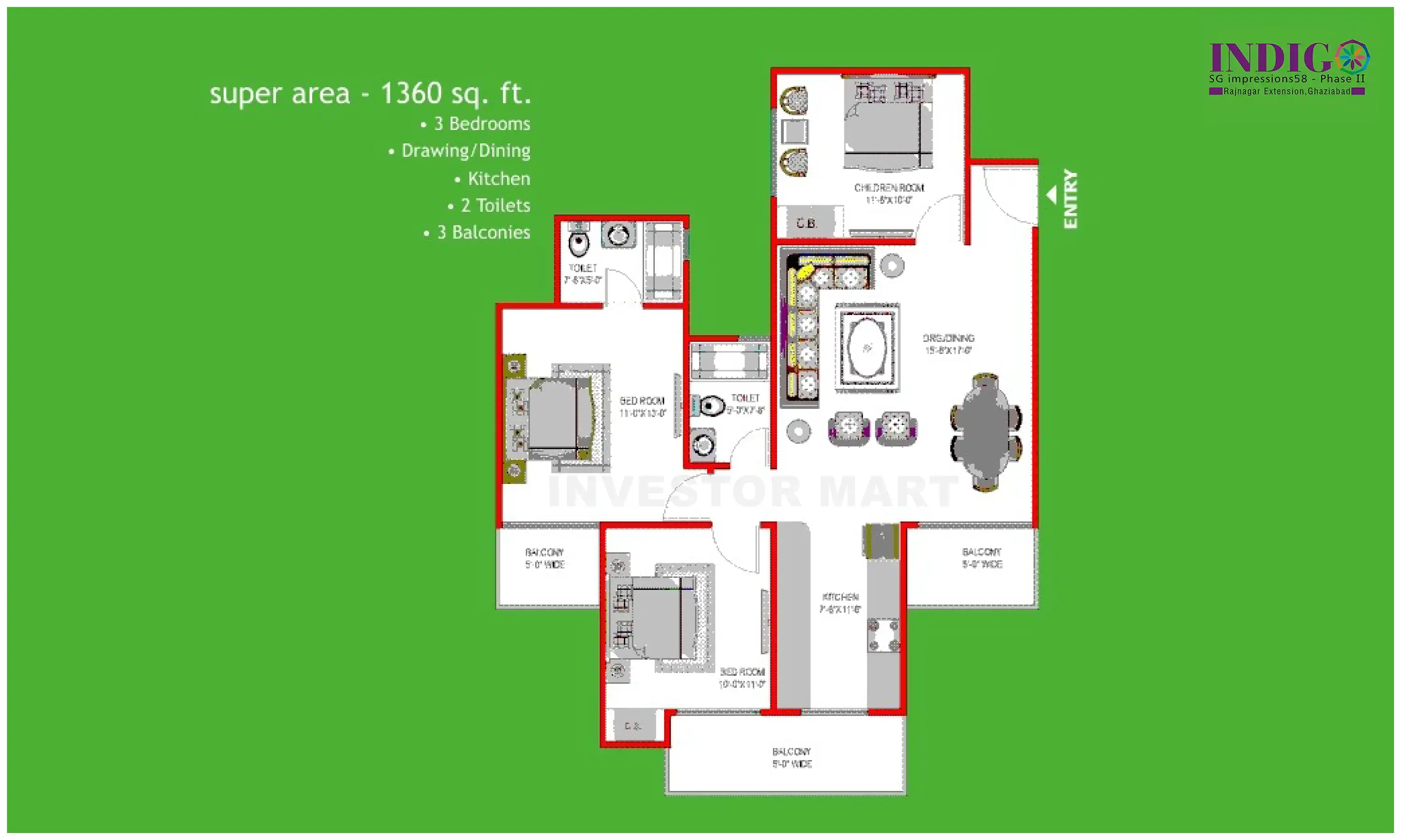 1360 Sqft