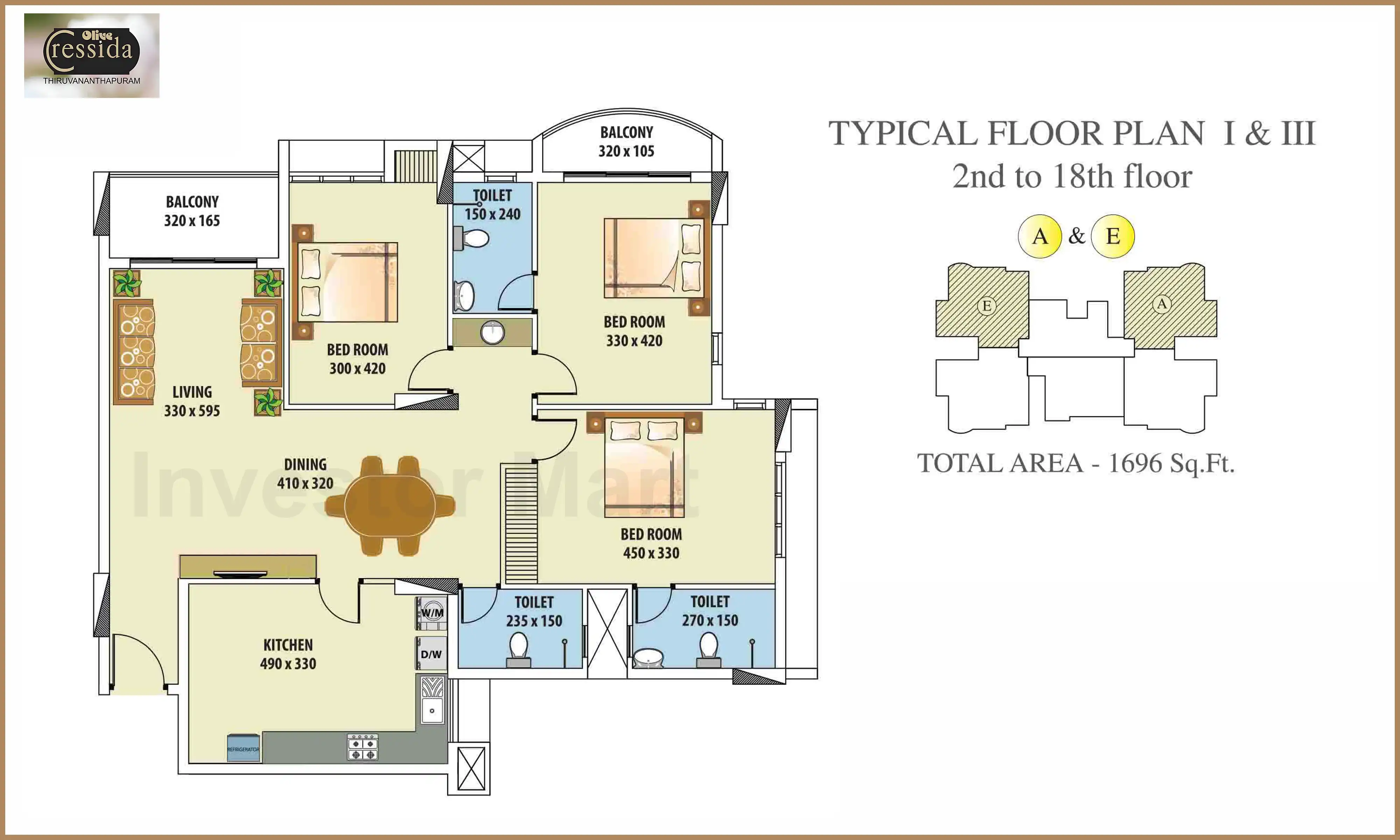 1696 Sqft