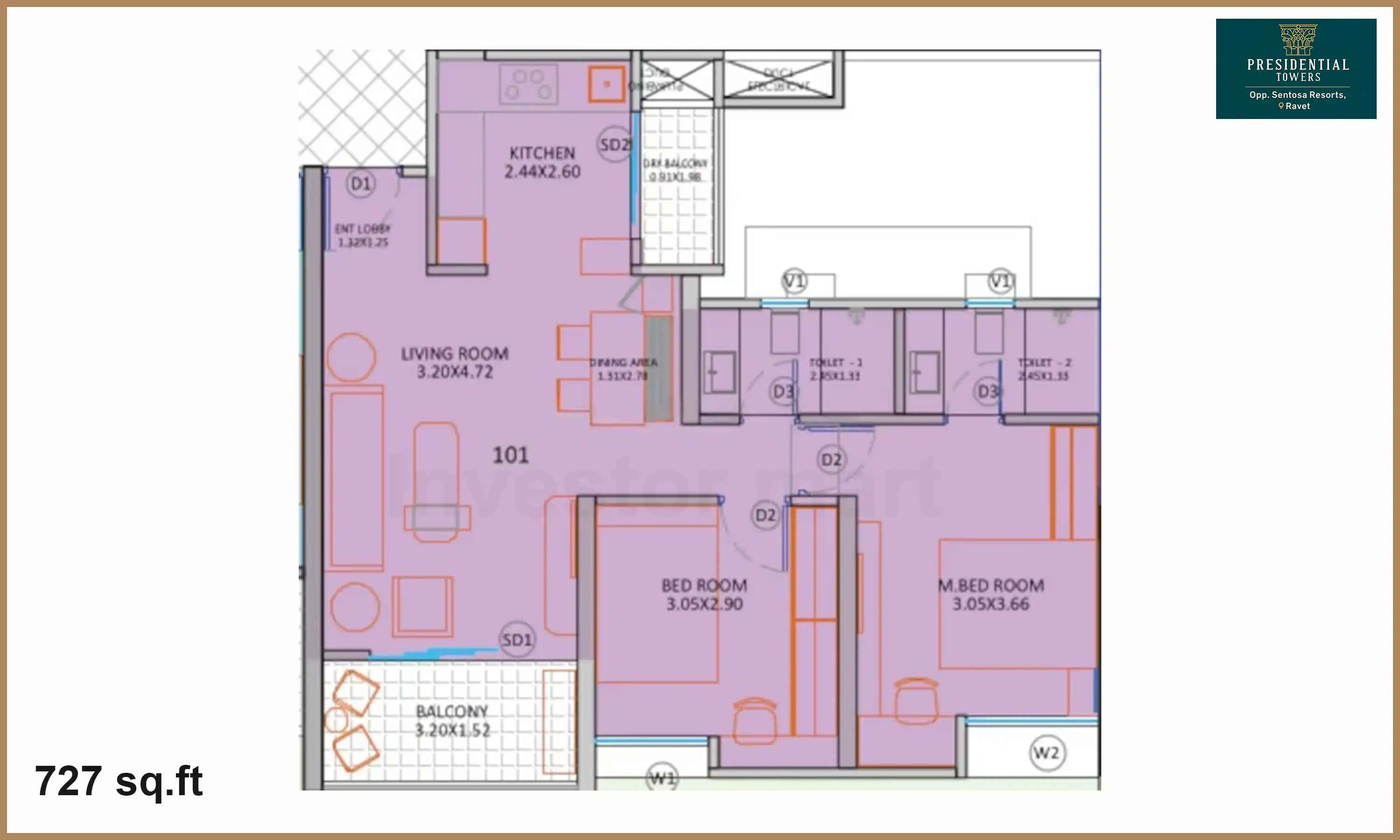 727 Sqft