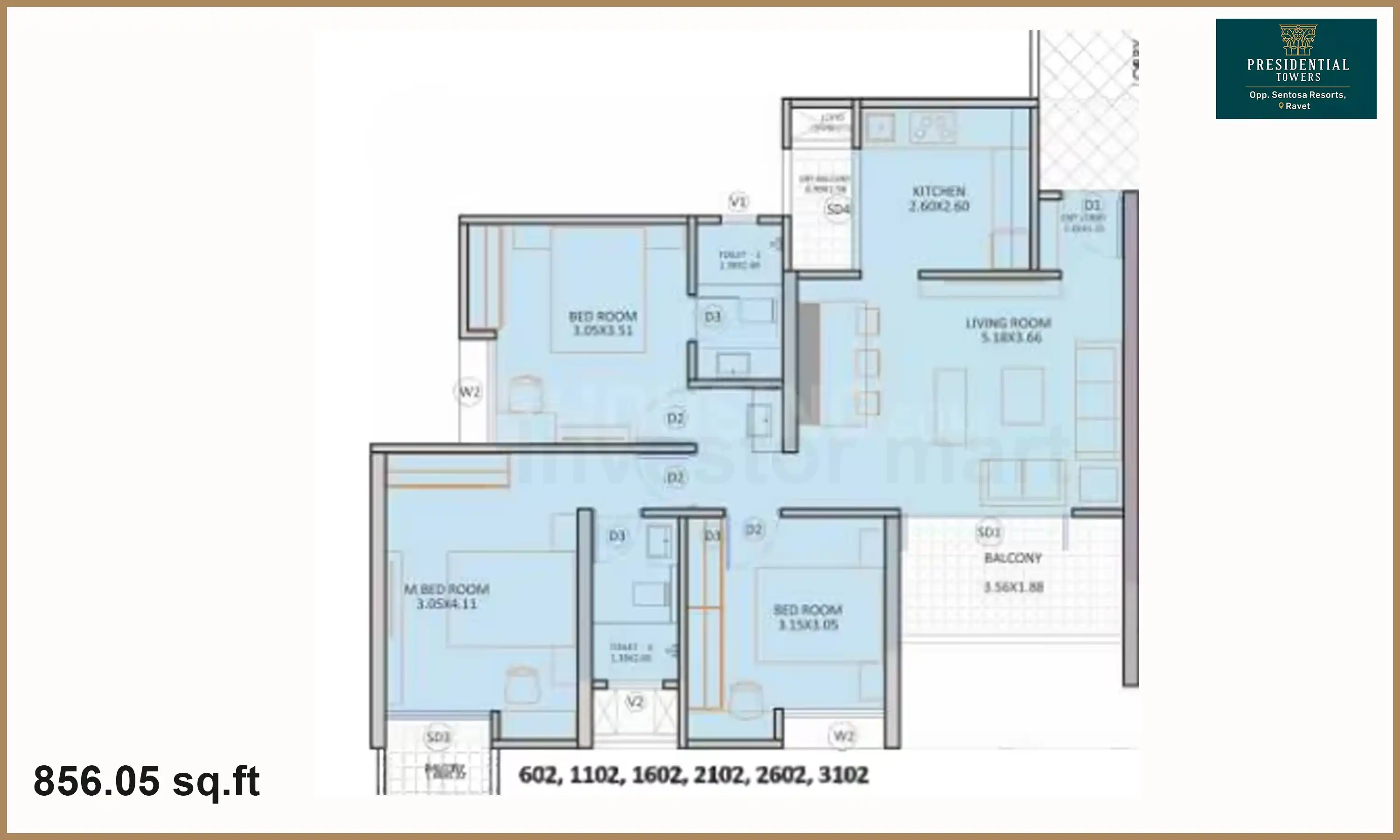 857 Sqft
