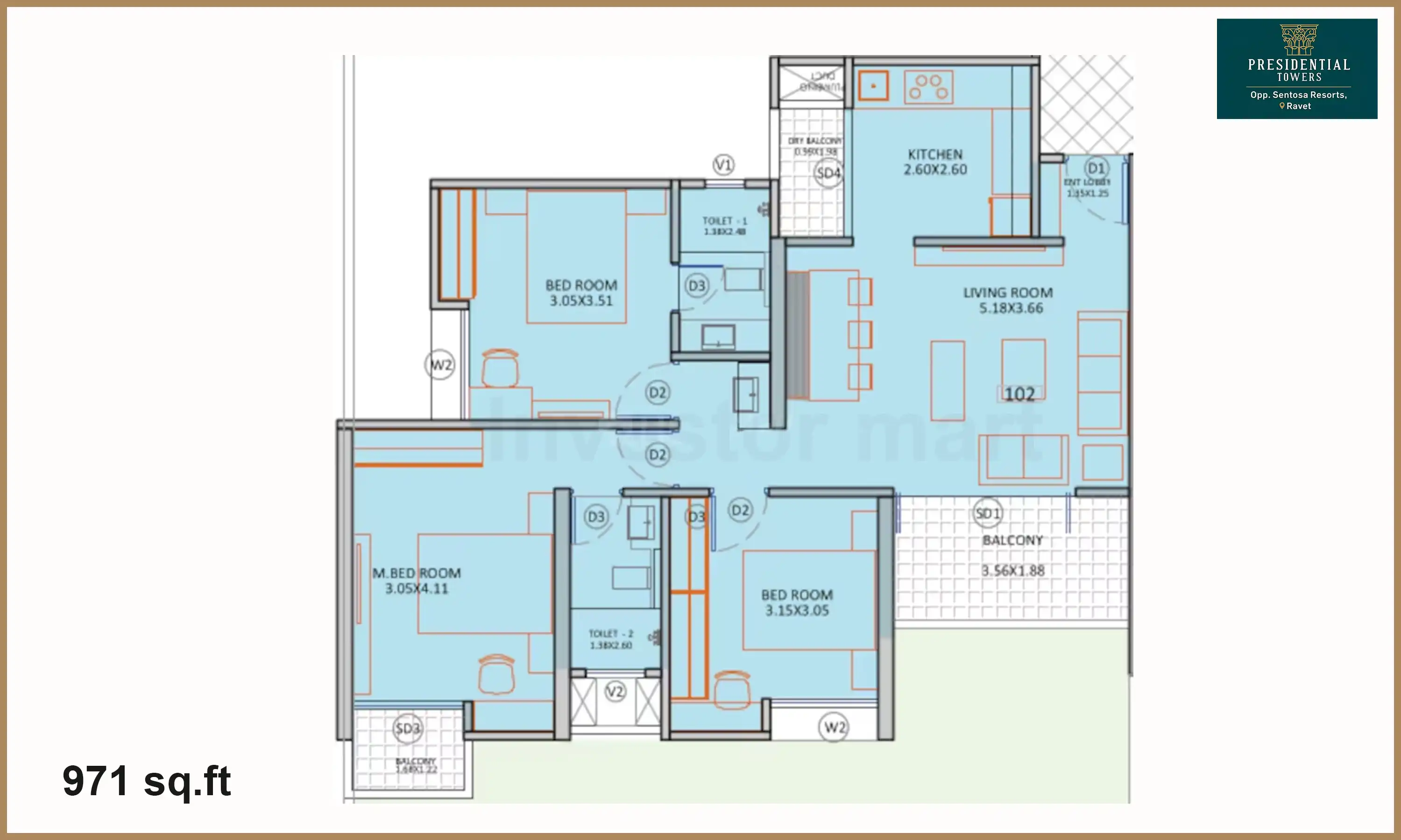 971 Sqft