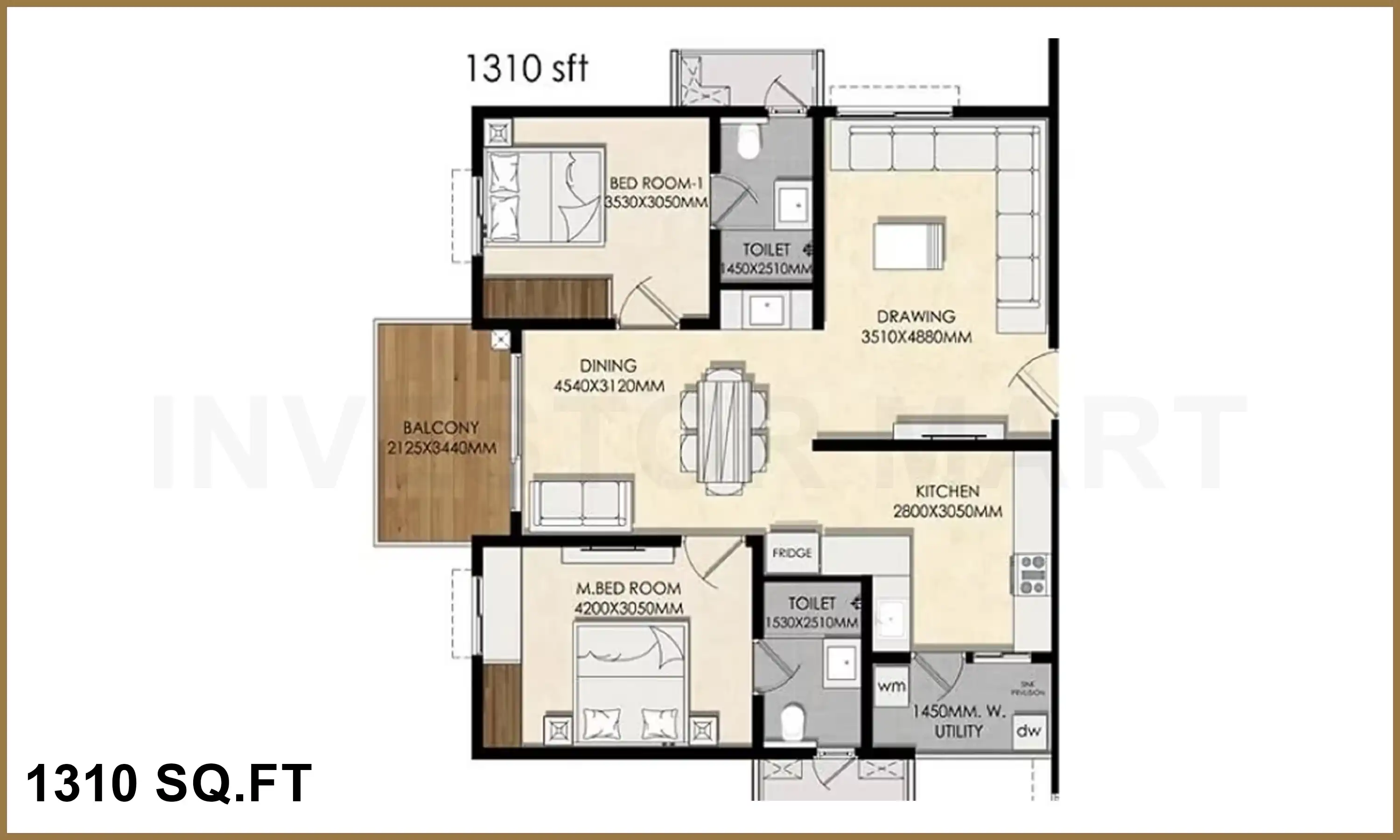 1310 Sqft