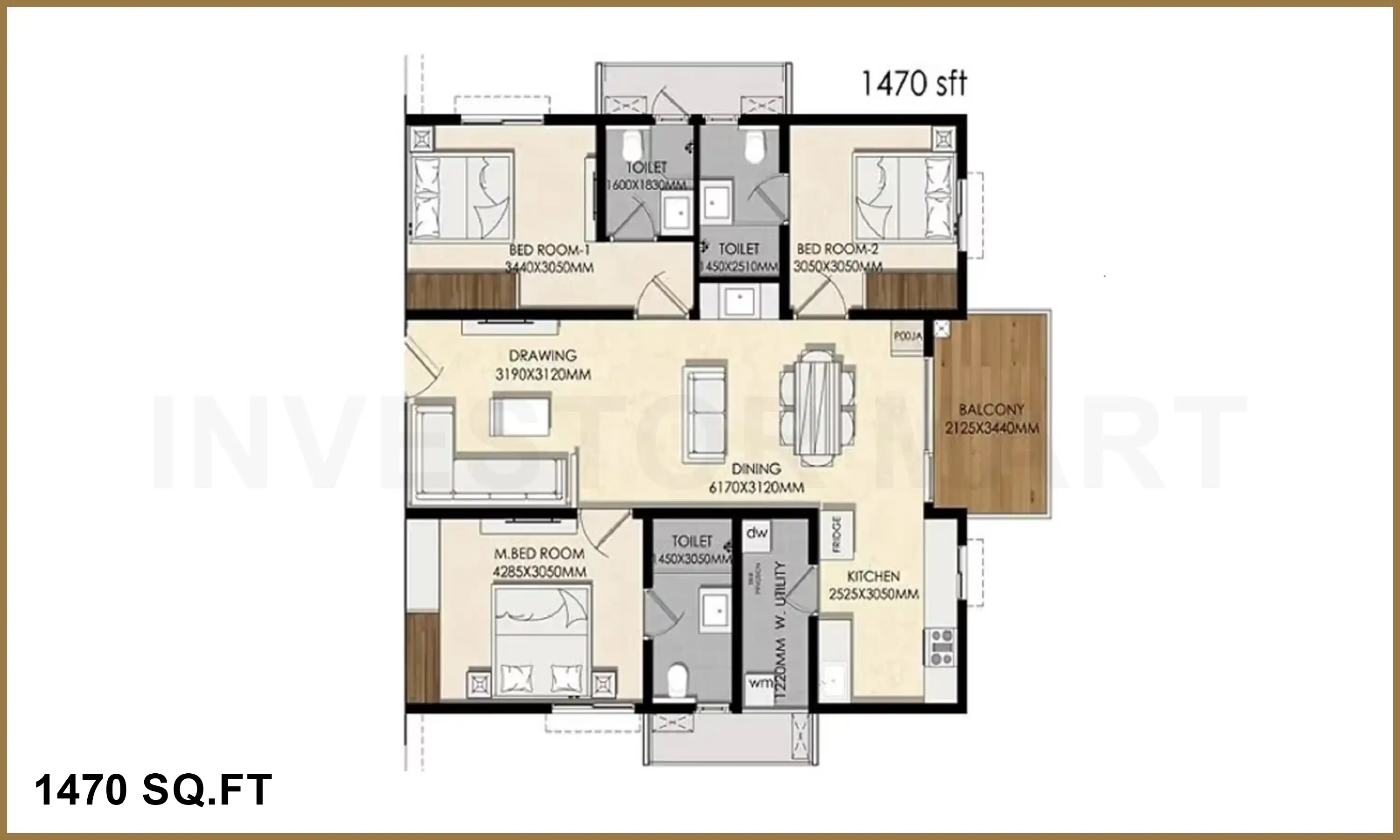 1470 Sqft