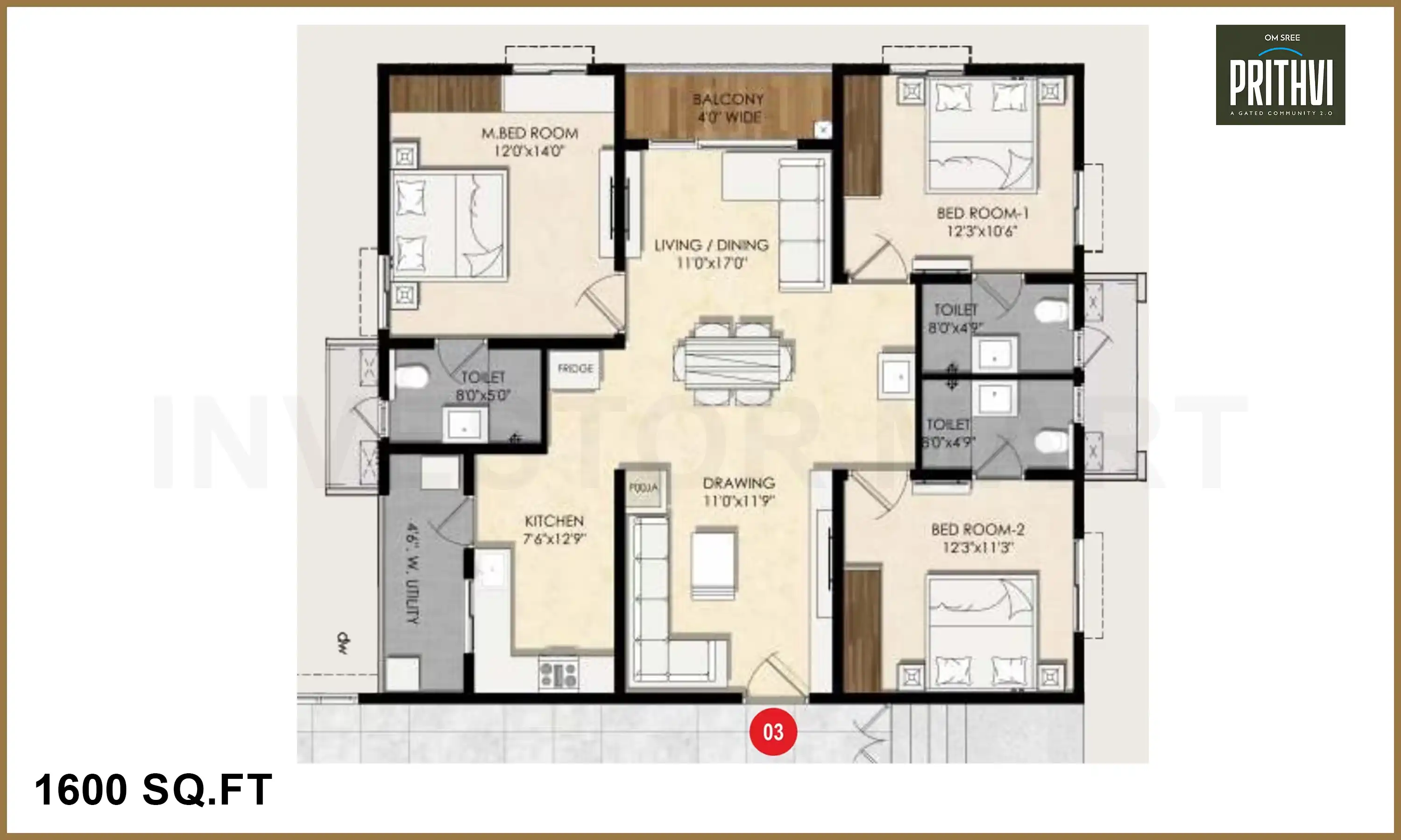 1600 Sqft