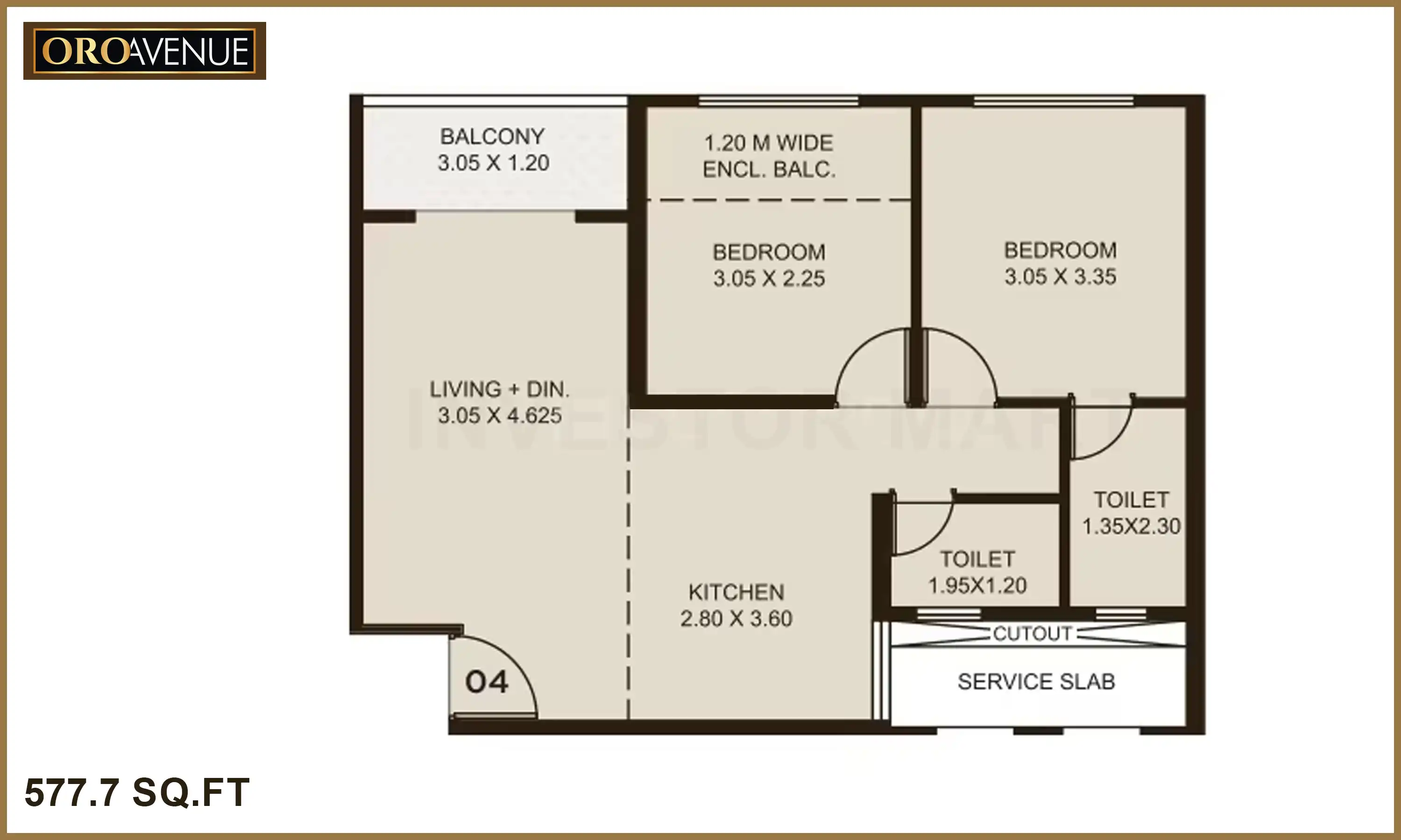 578 Sqft