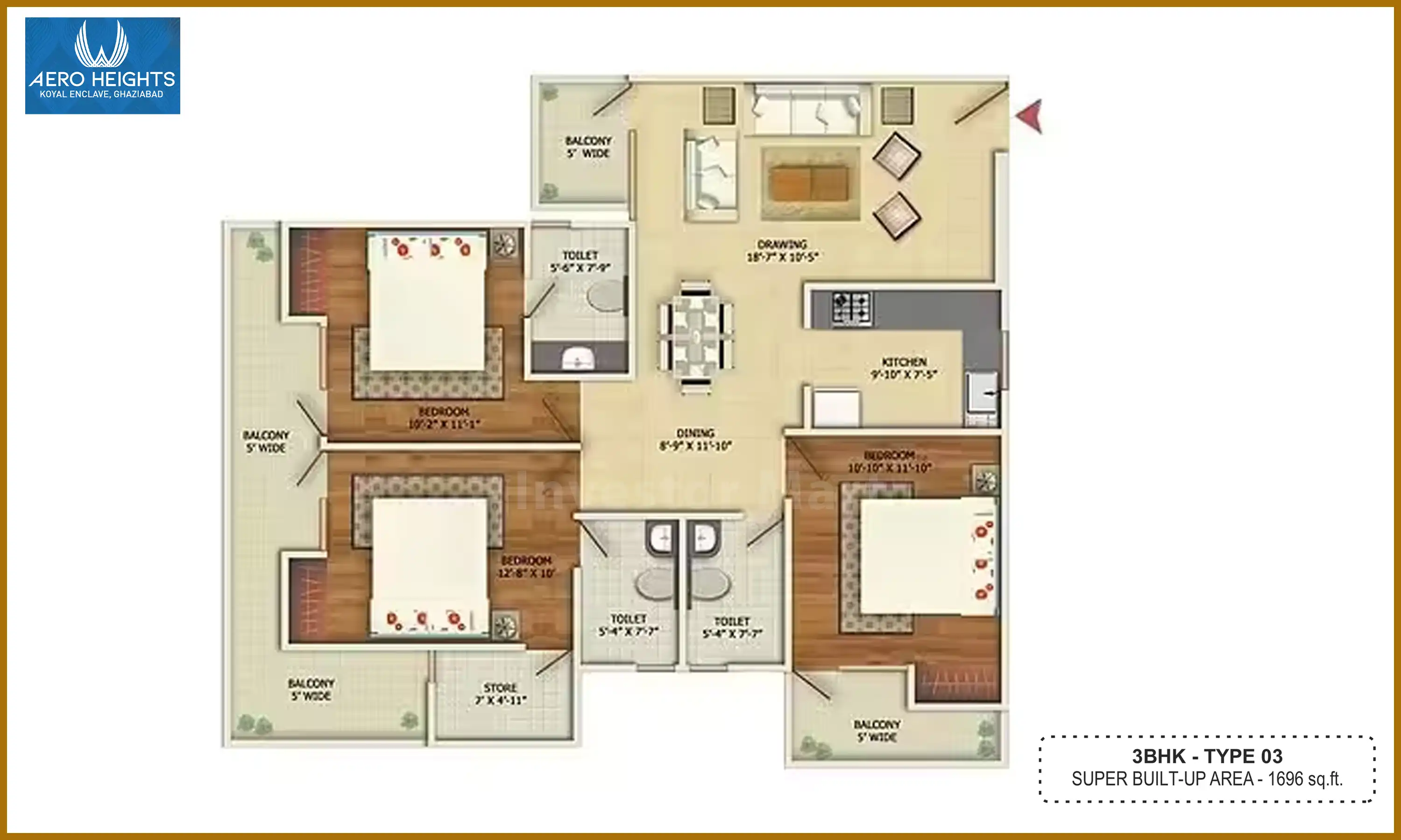 1696 Sqft