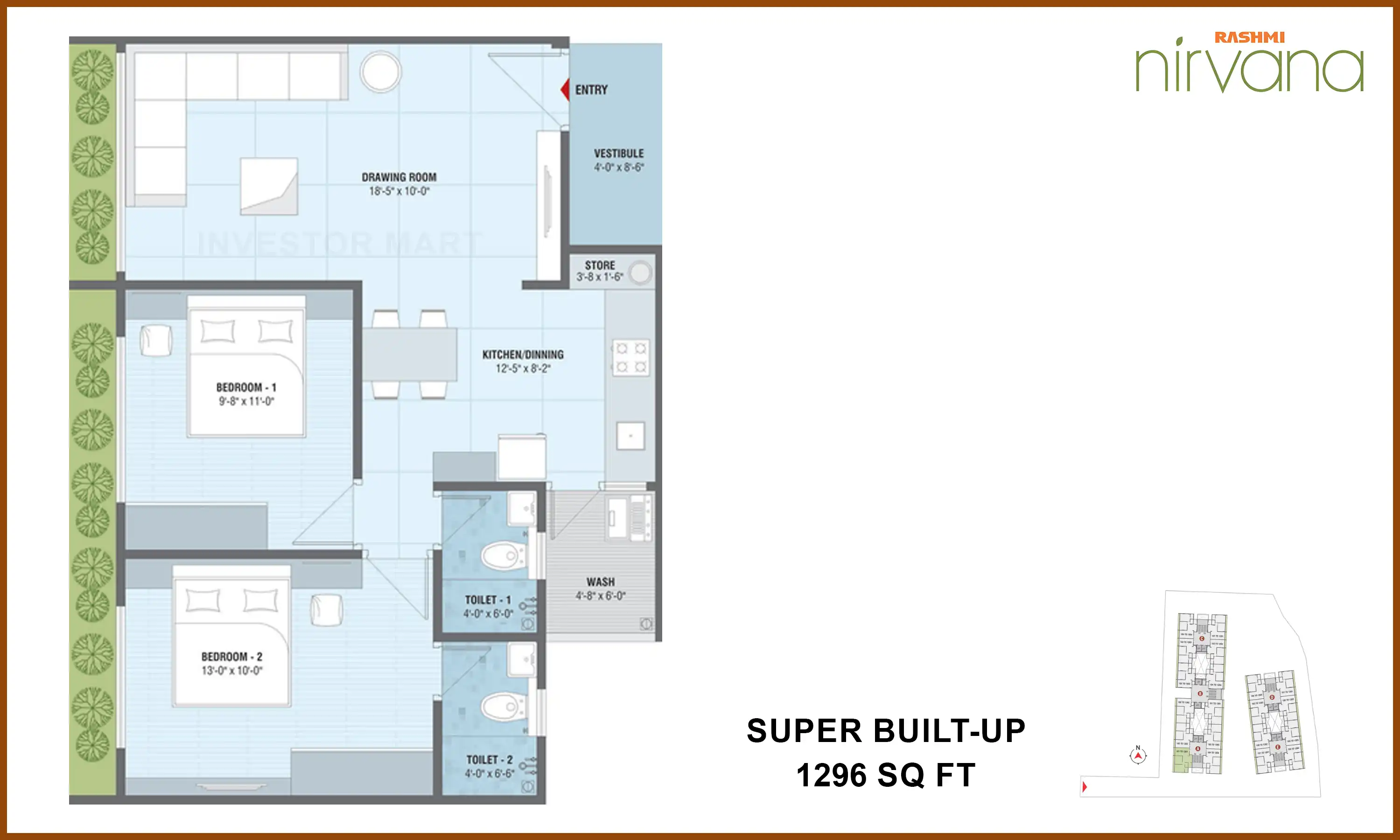 1296 Sqft
