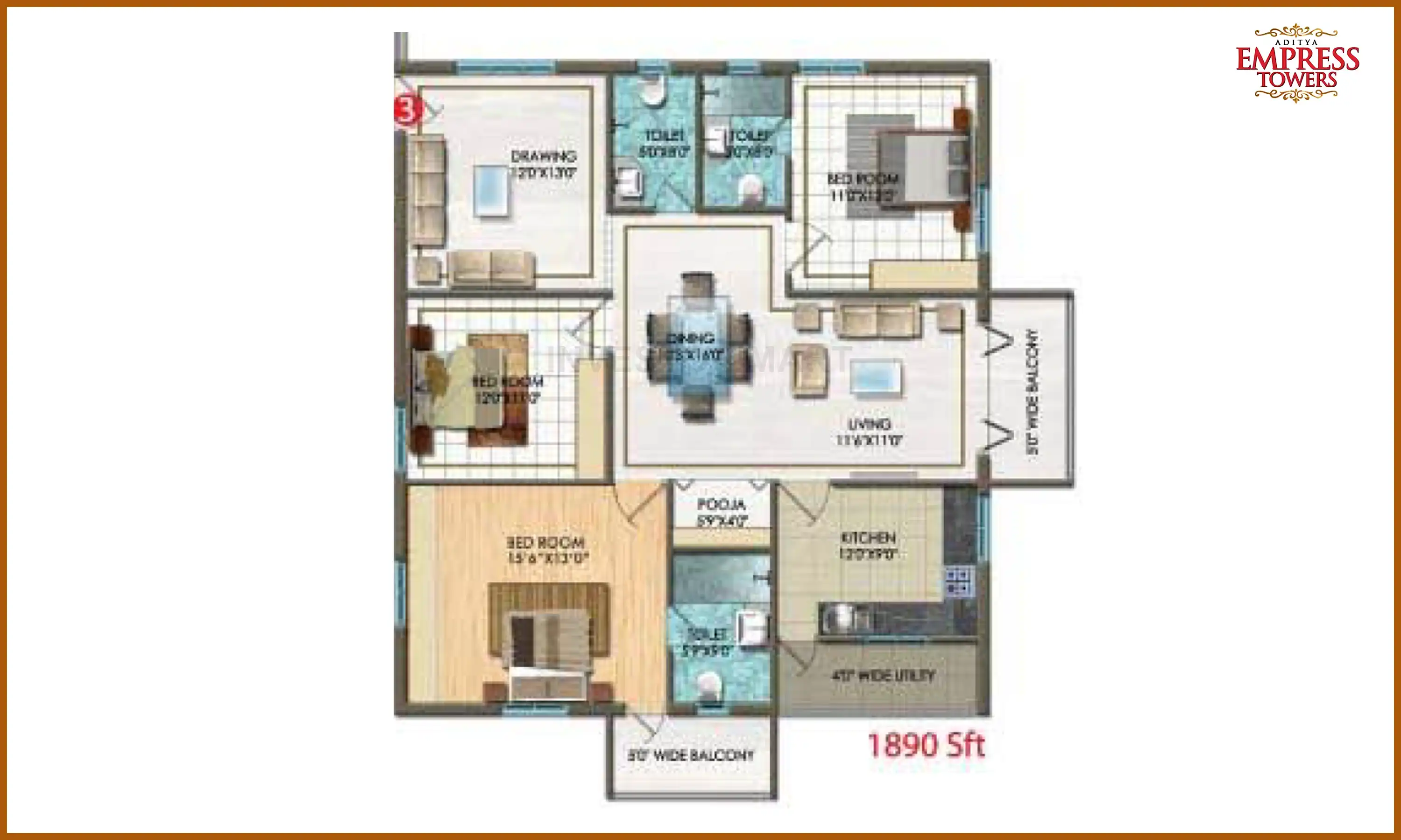 1890 Sqft