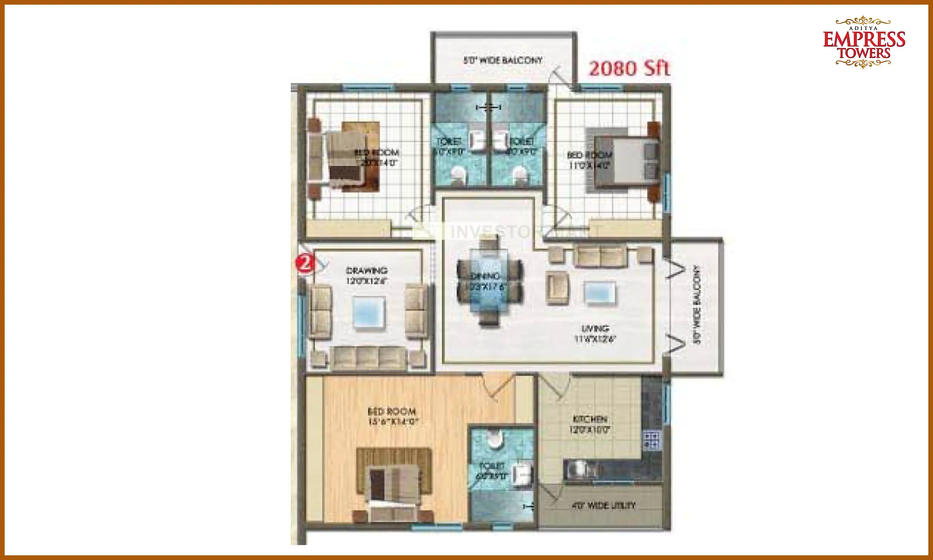 2080 Sqft