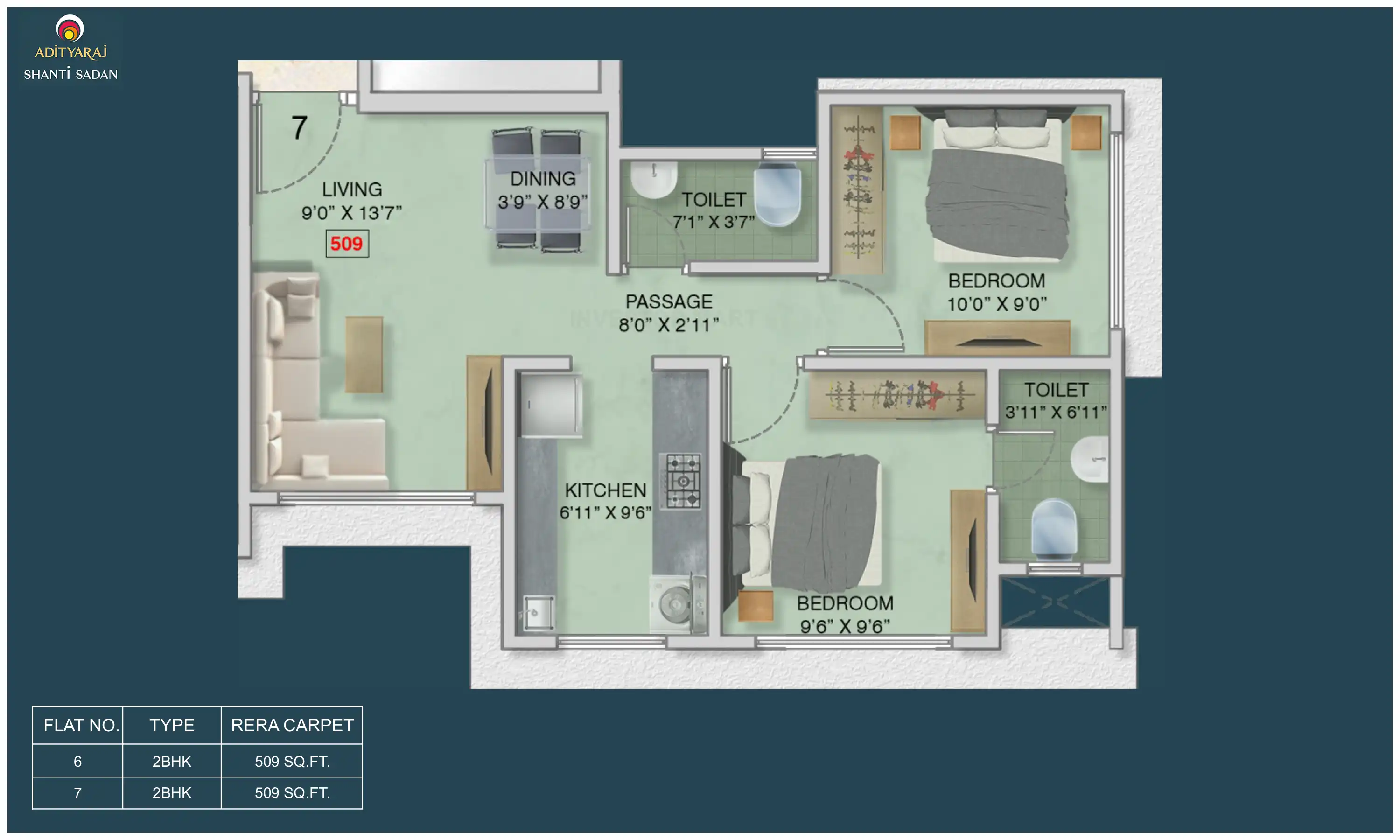 509 Sqft