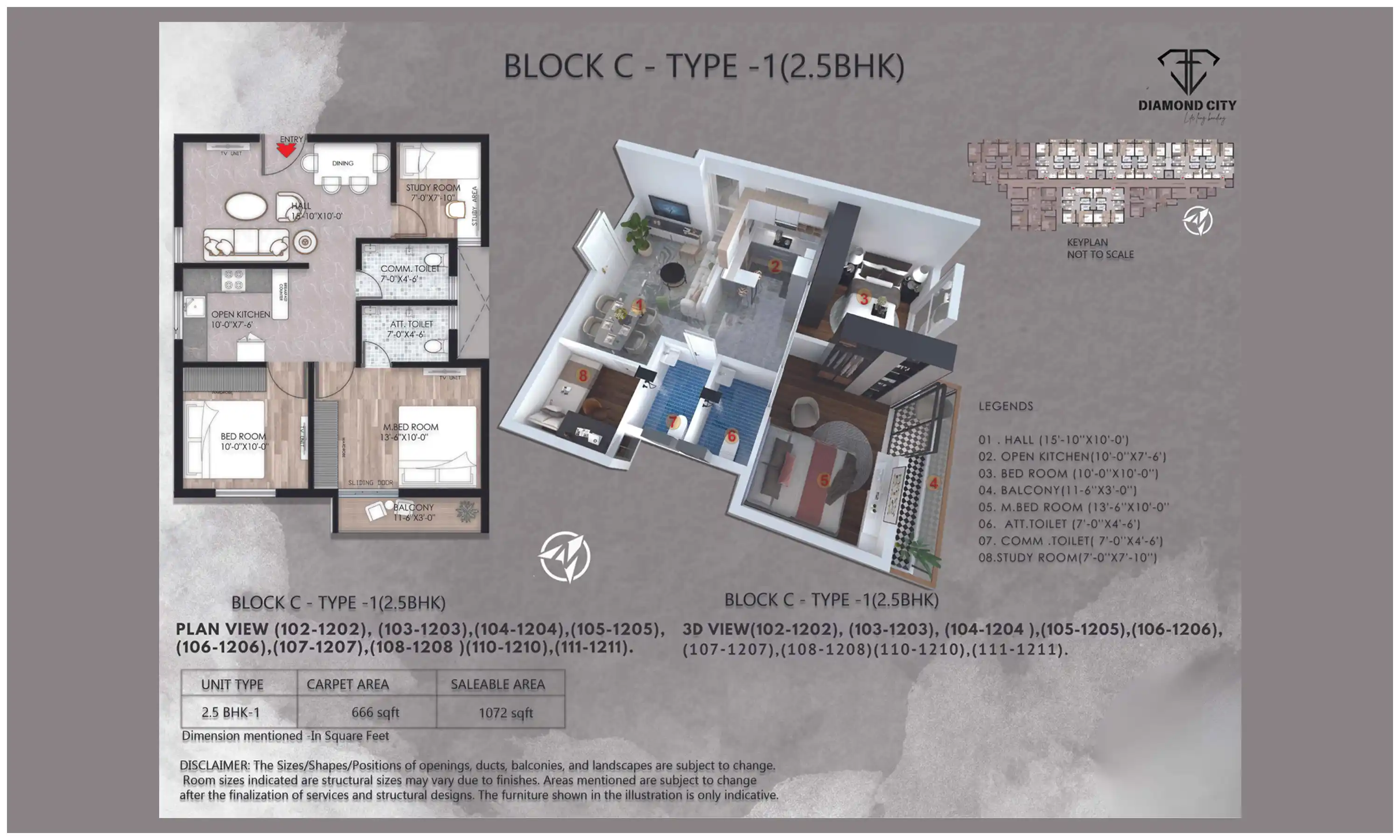 1072 Sqft