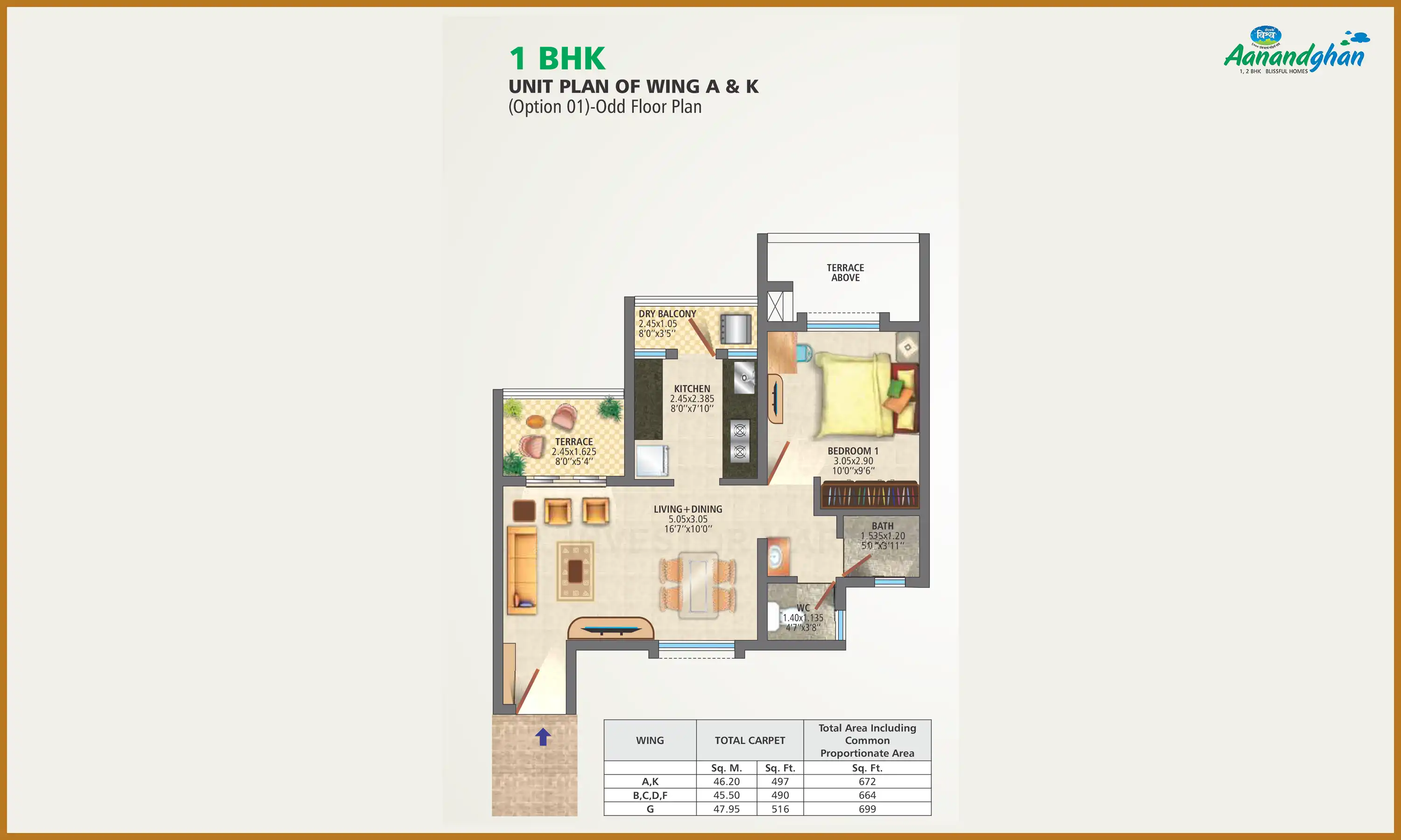 672 Sqft