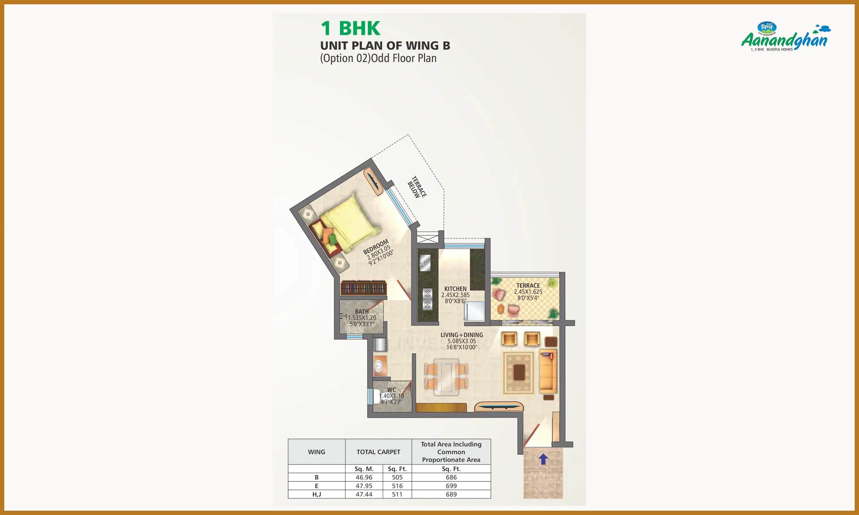 686 Sqft