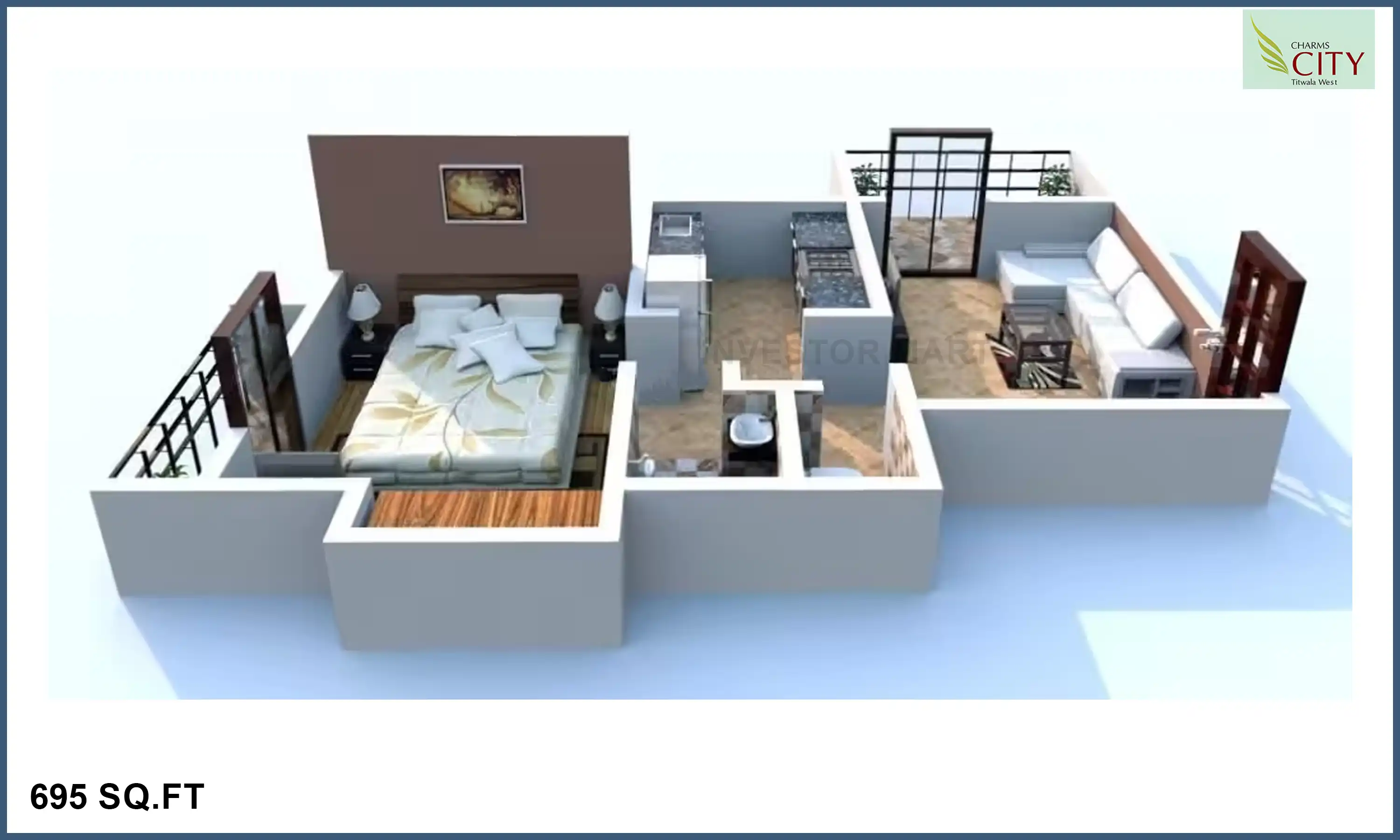 695 Sqft