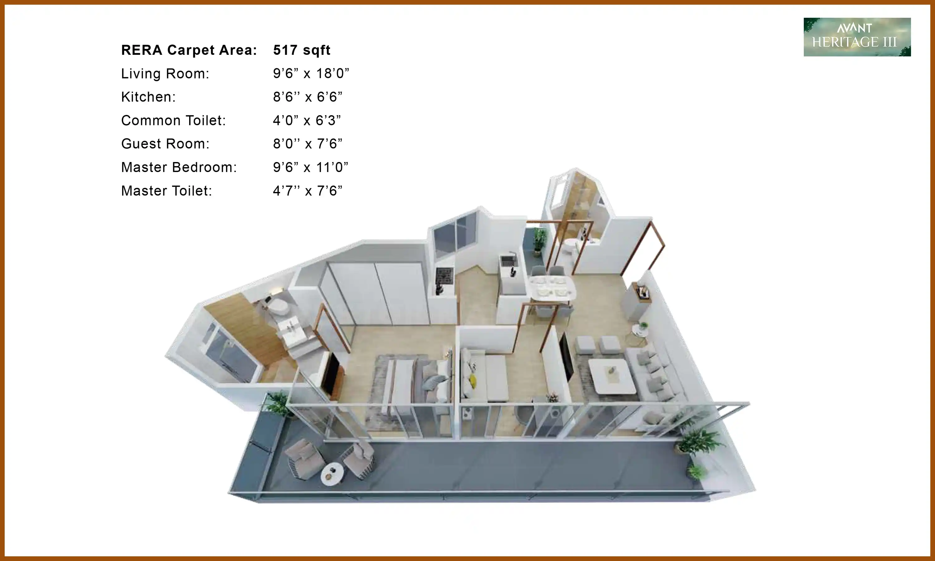 517 Sqft