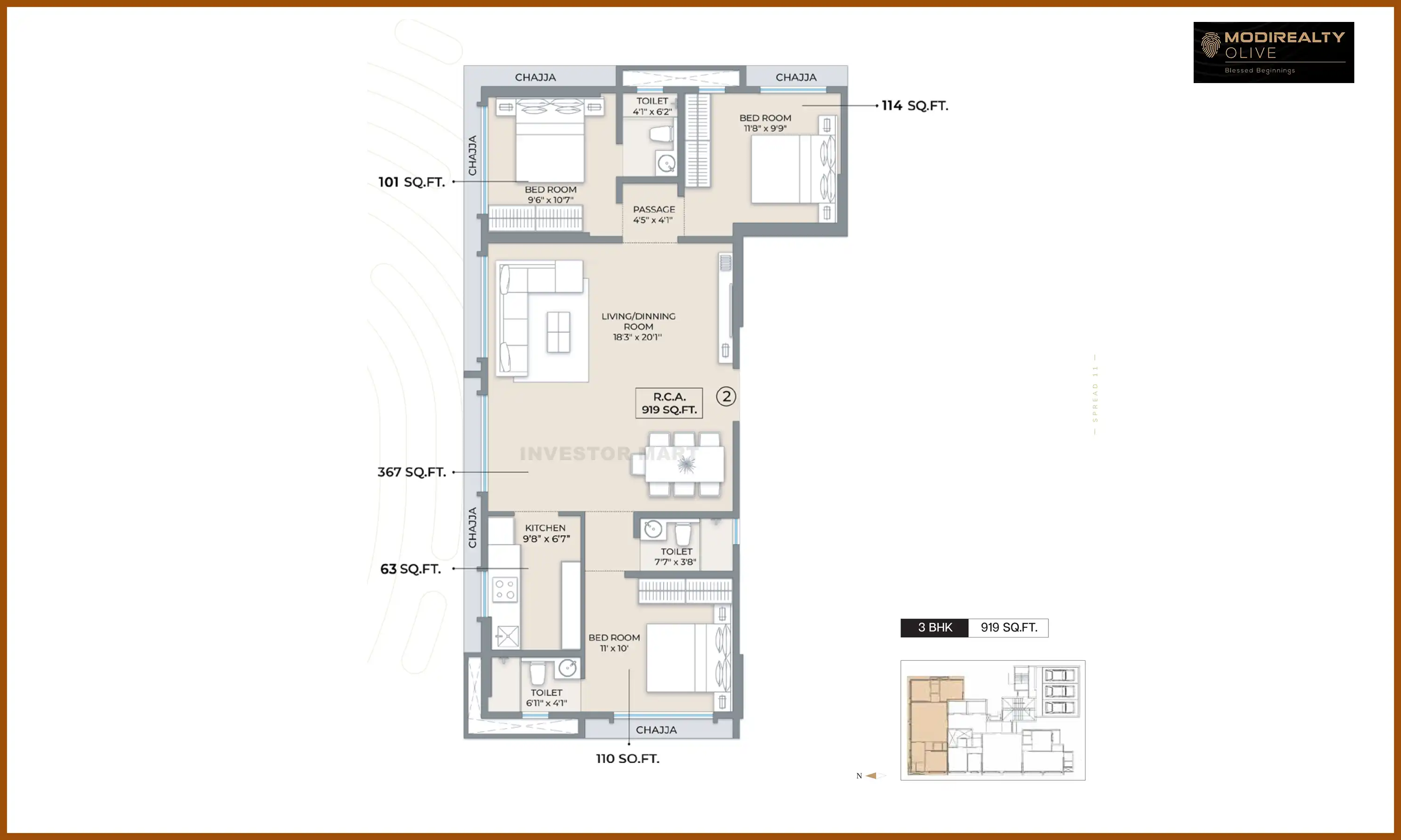 919 Sqft