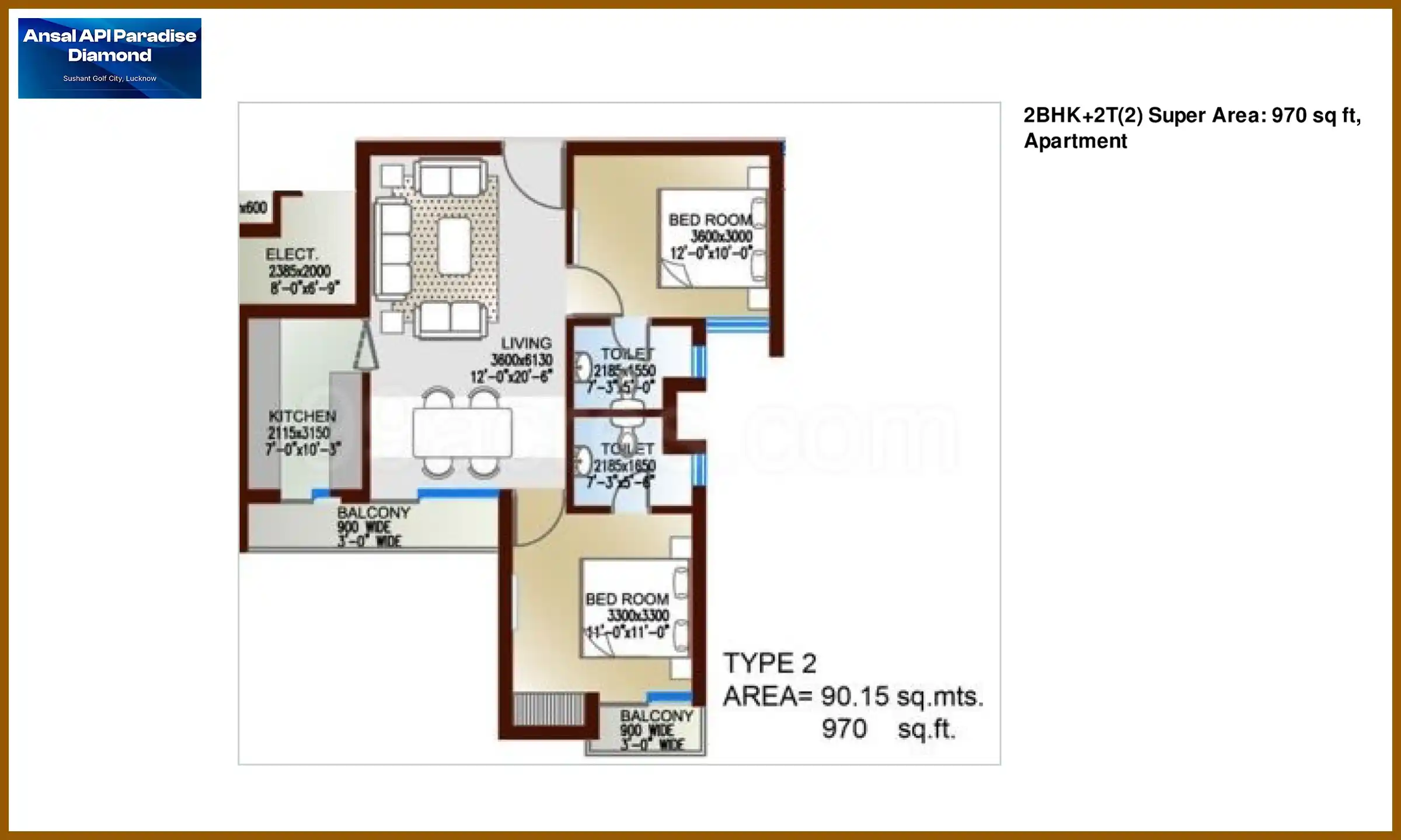 970 Sqft