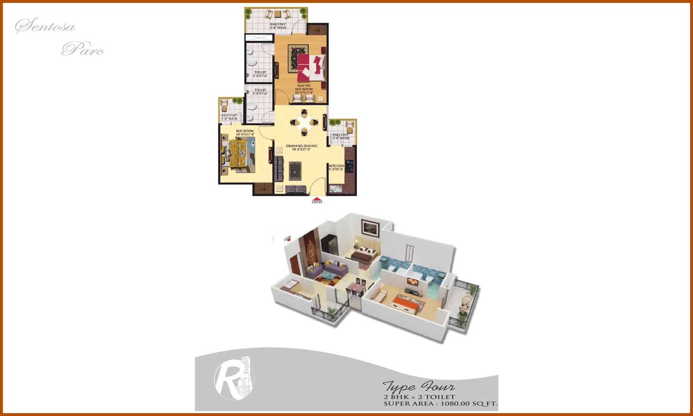 1080 Sqft