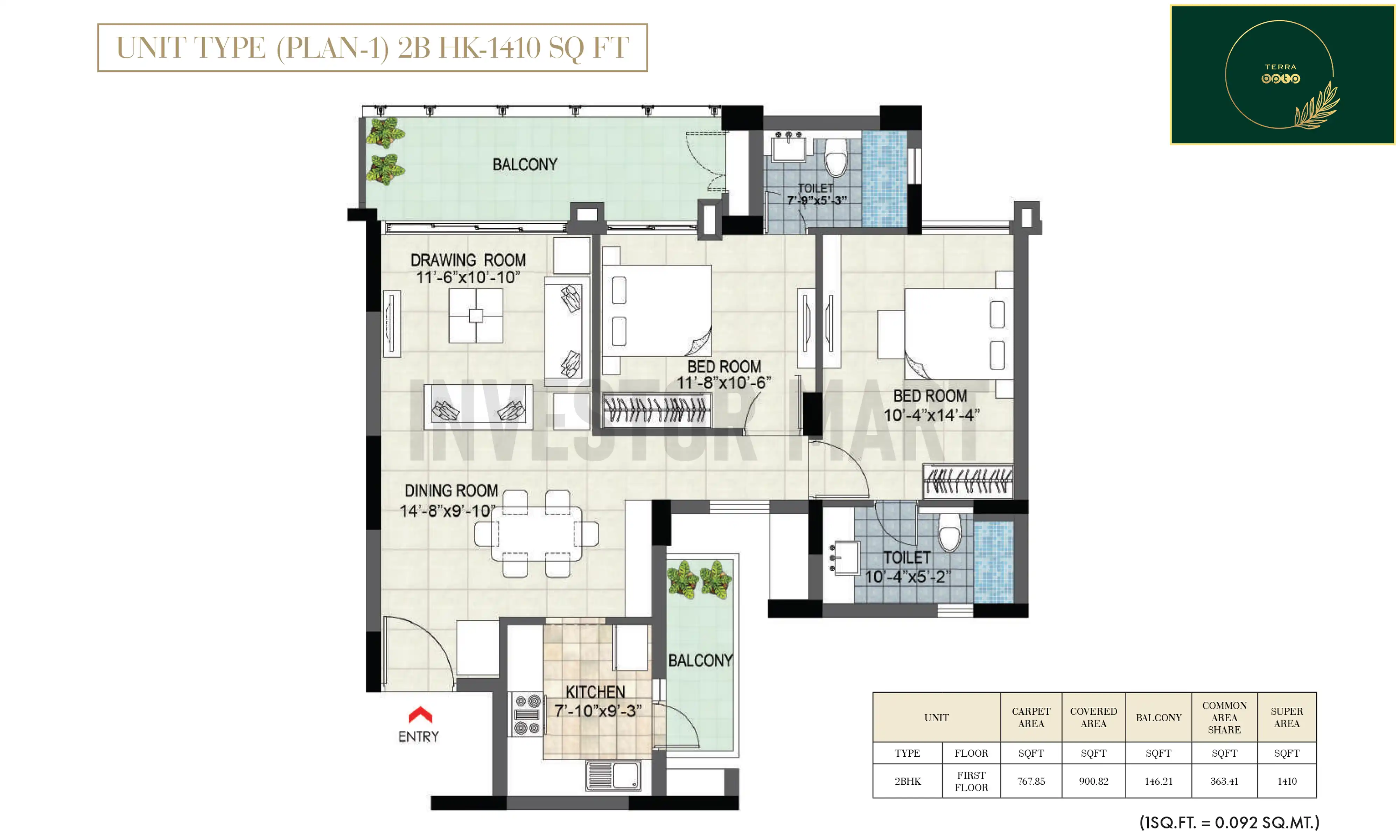 1410 Sqft
