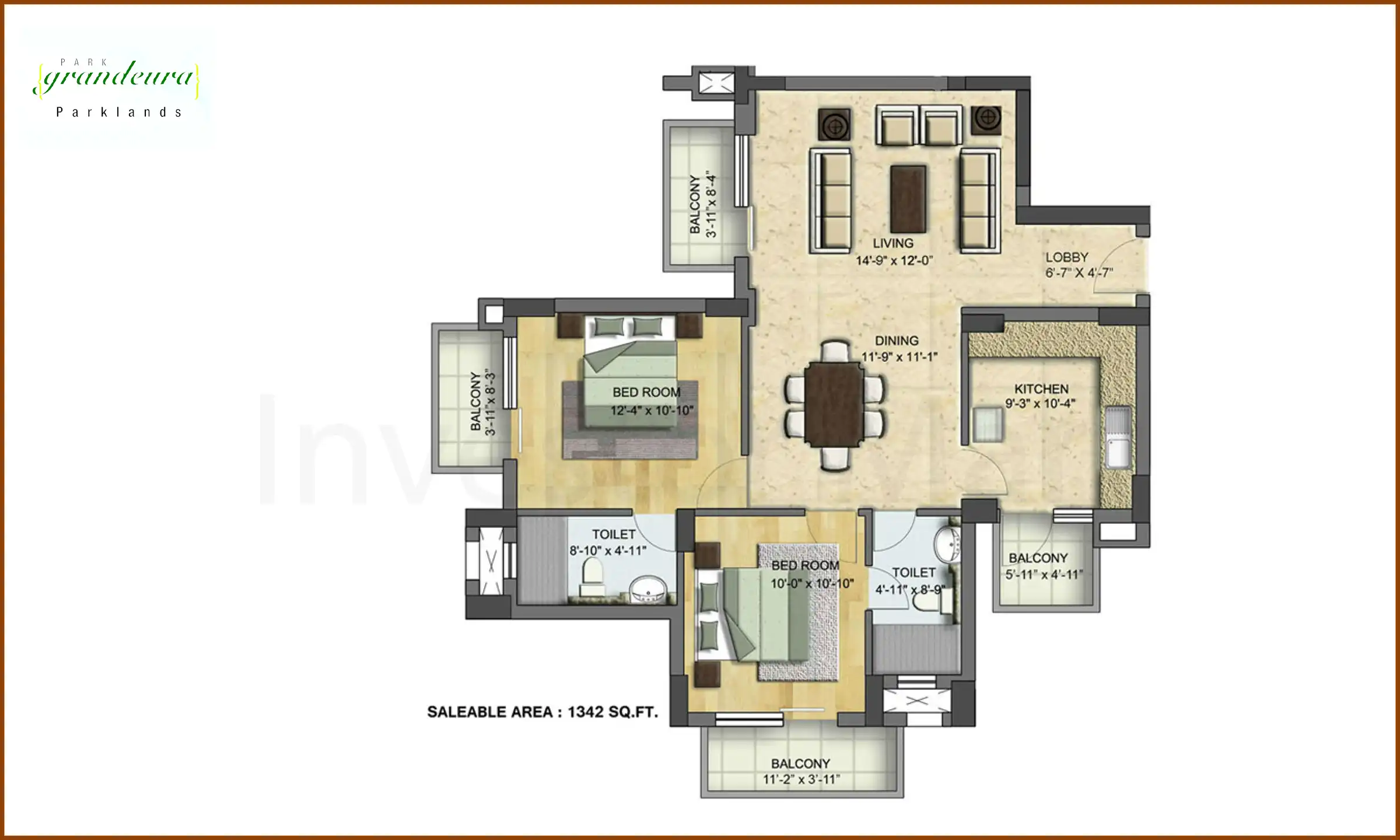 1342 Sqft