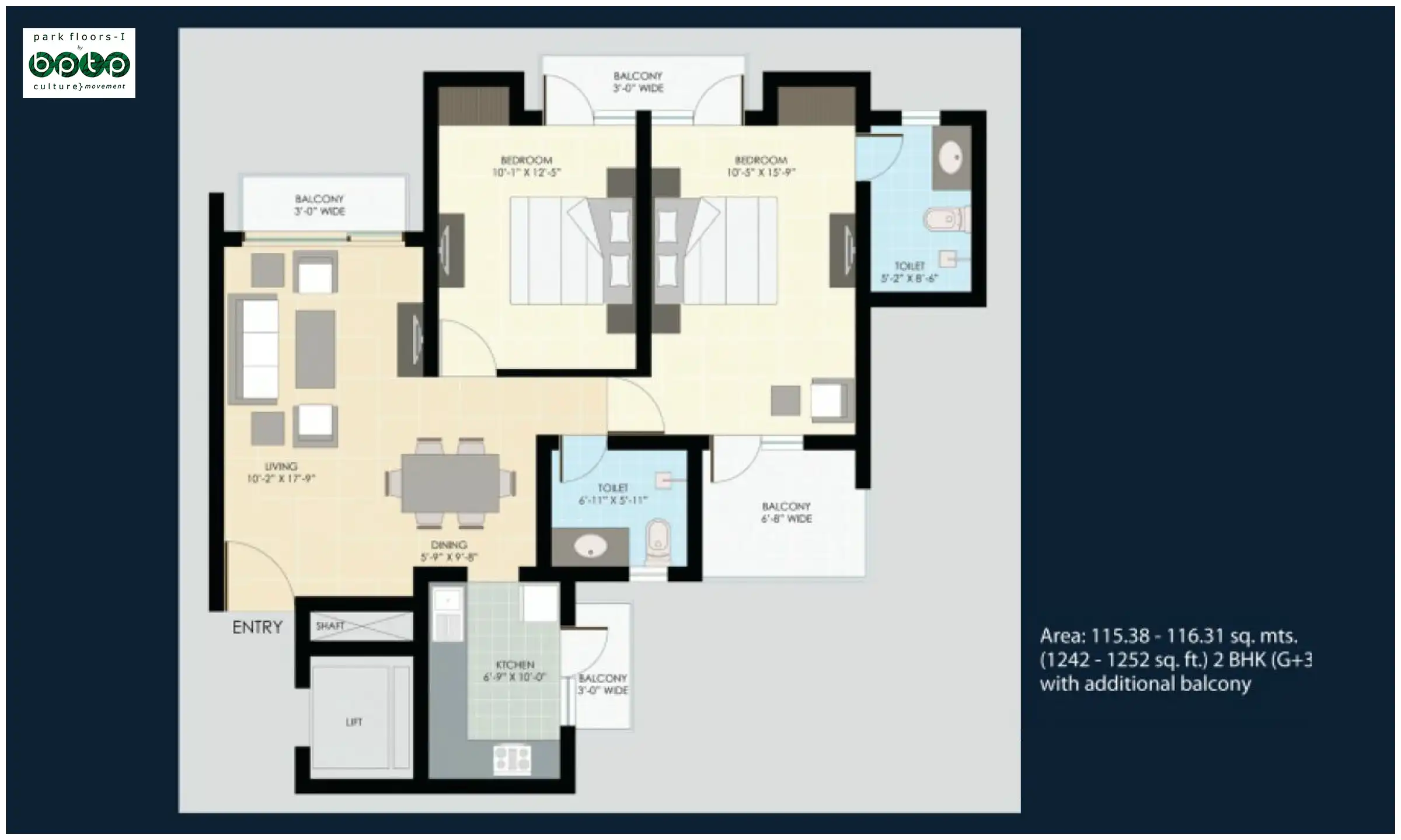 1252 Sqft