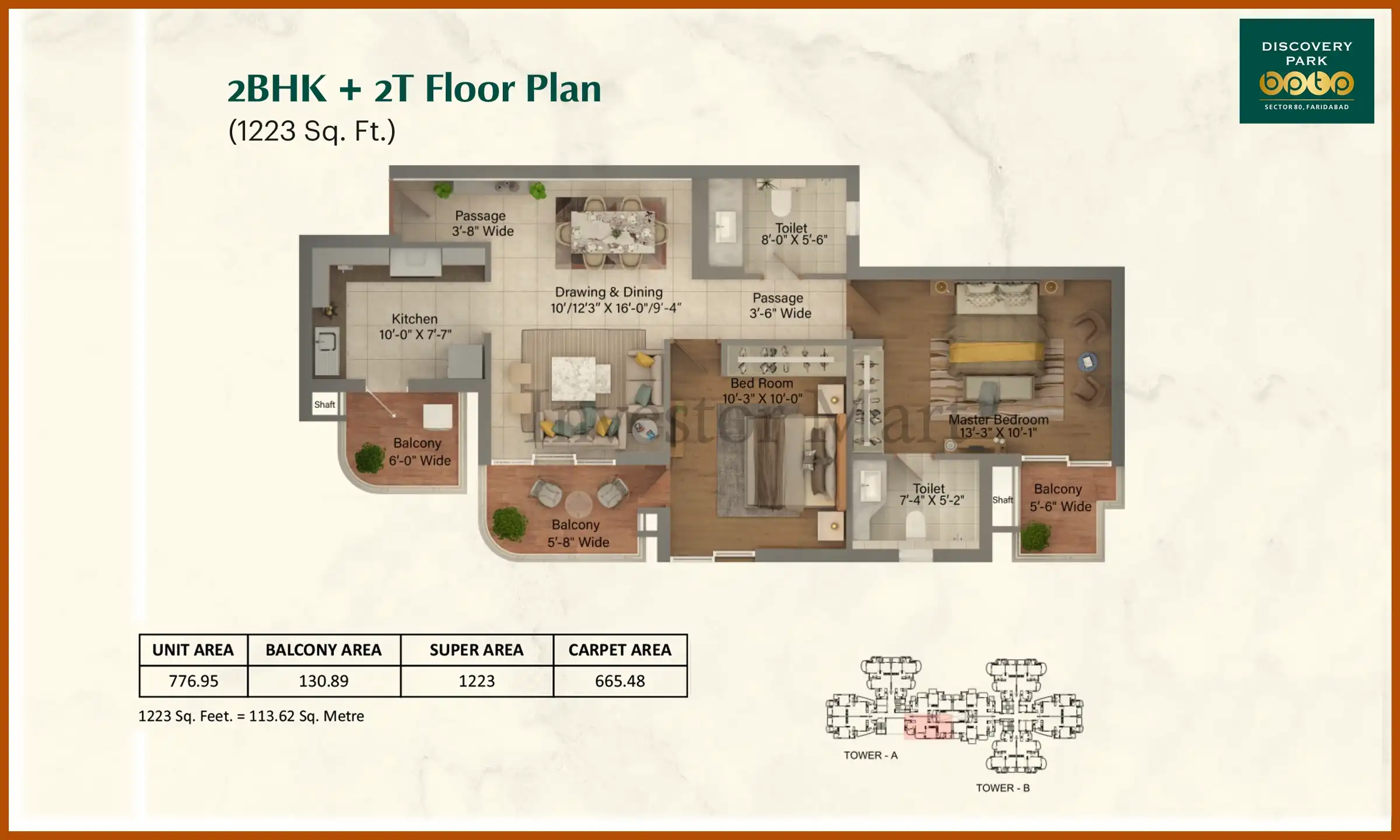 1223 Sqft