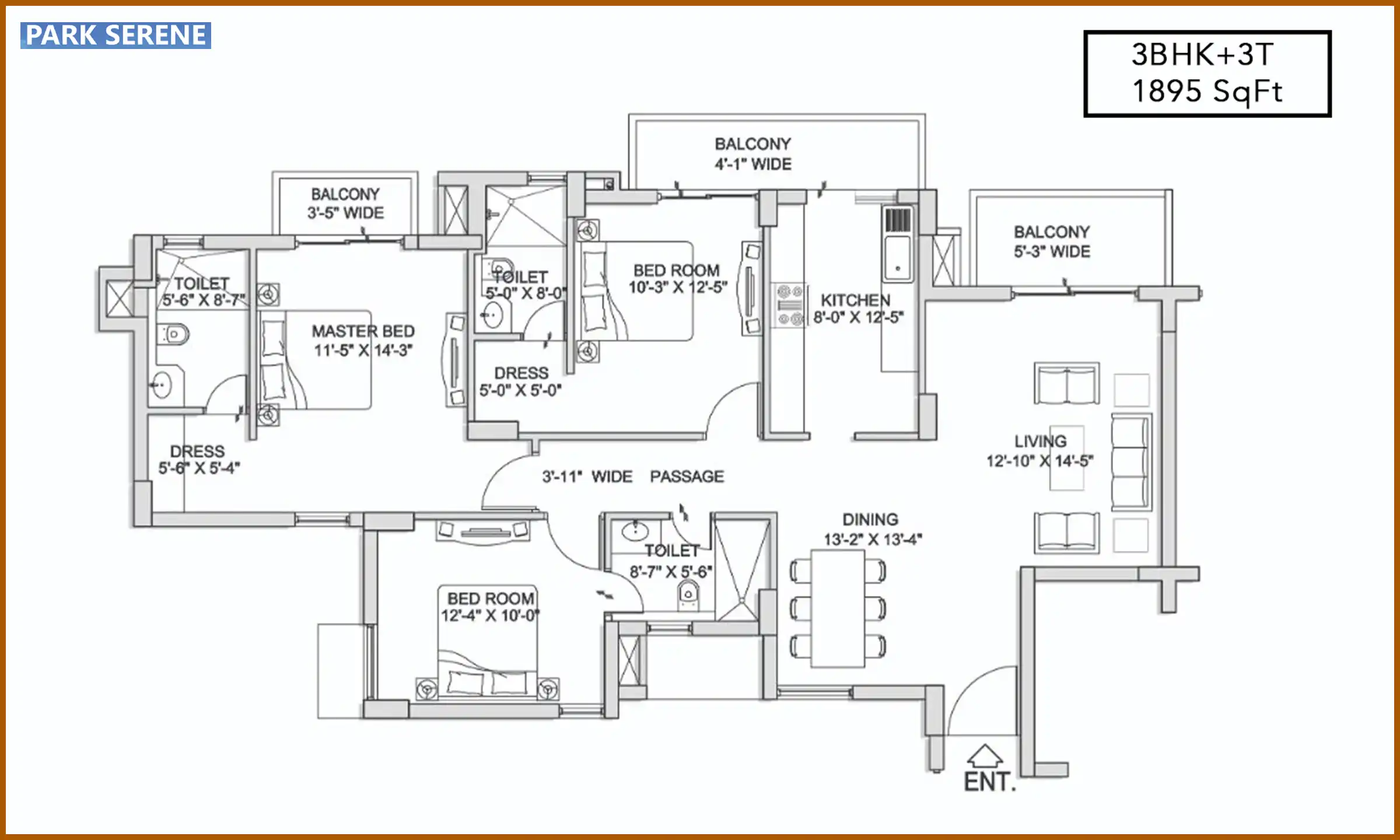 1895 Sqft