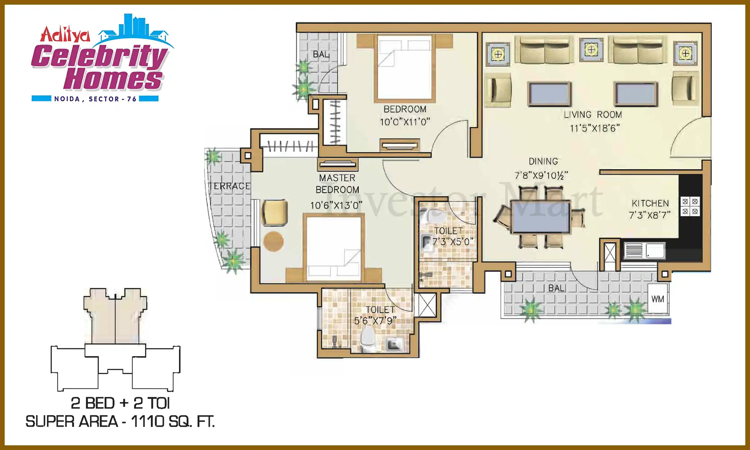 1110 Sqft