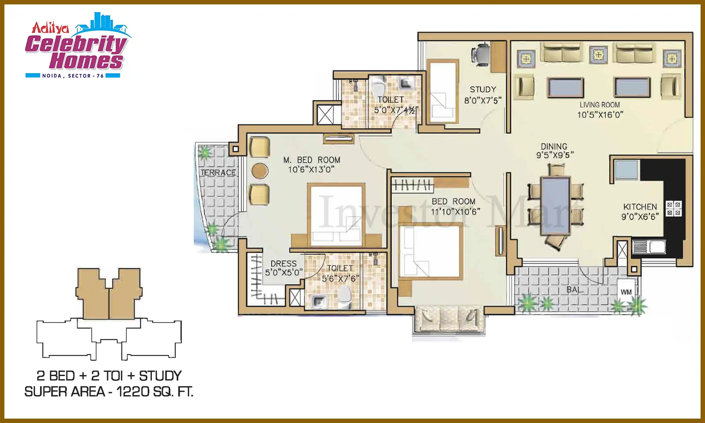 1220 Sqft