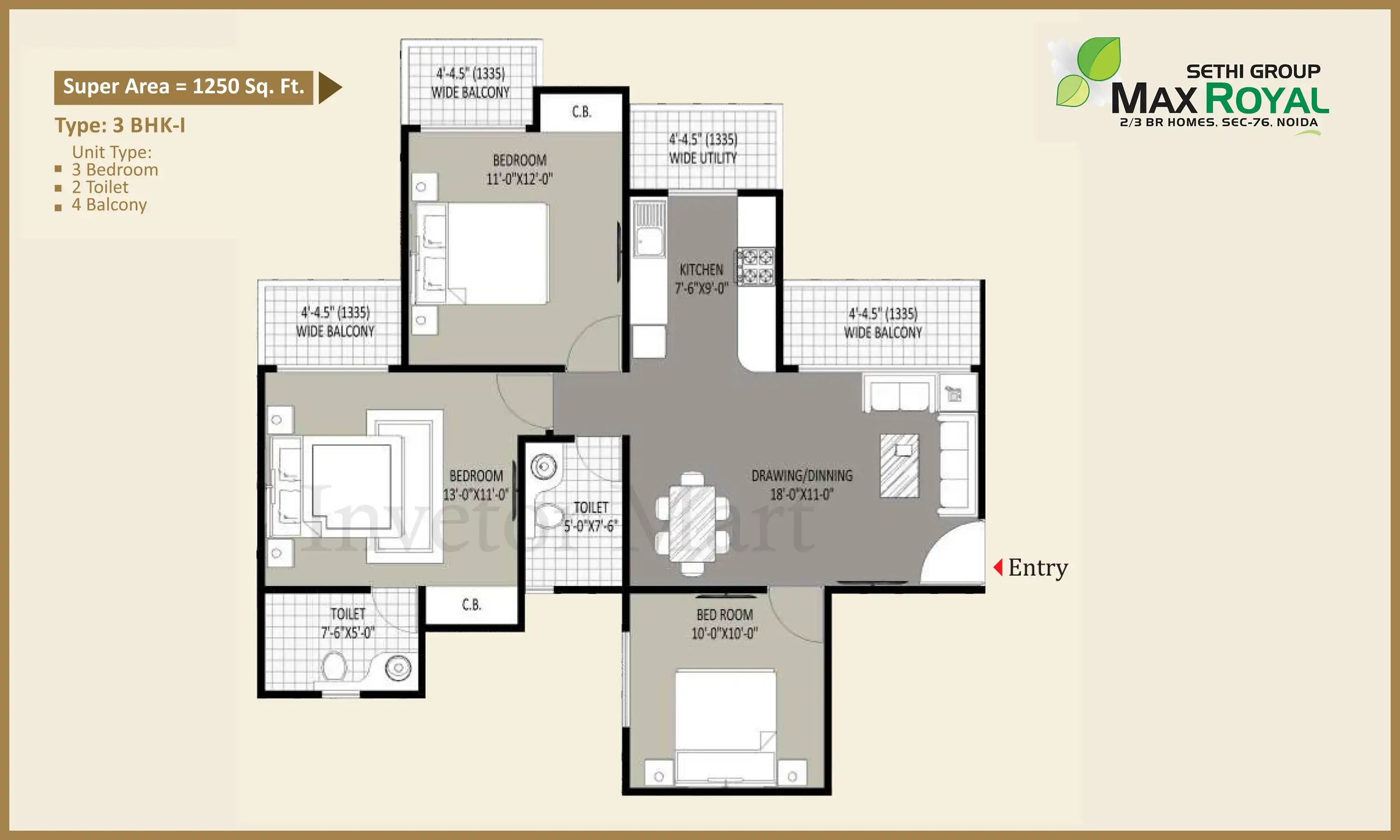 1250 Sqft