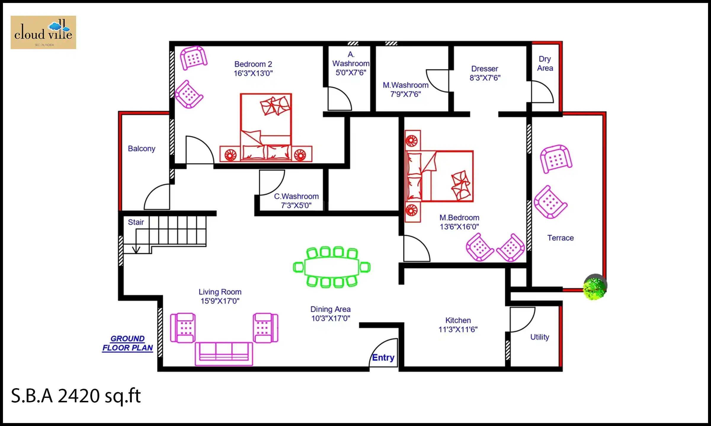 2420 Sqft