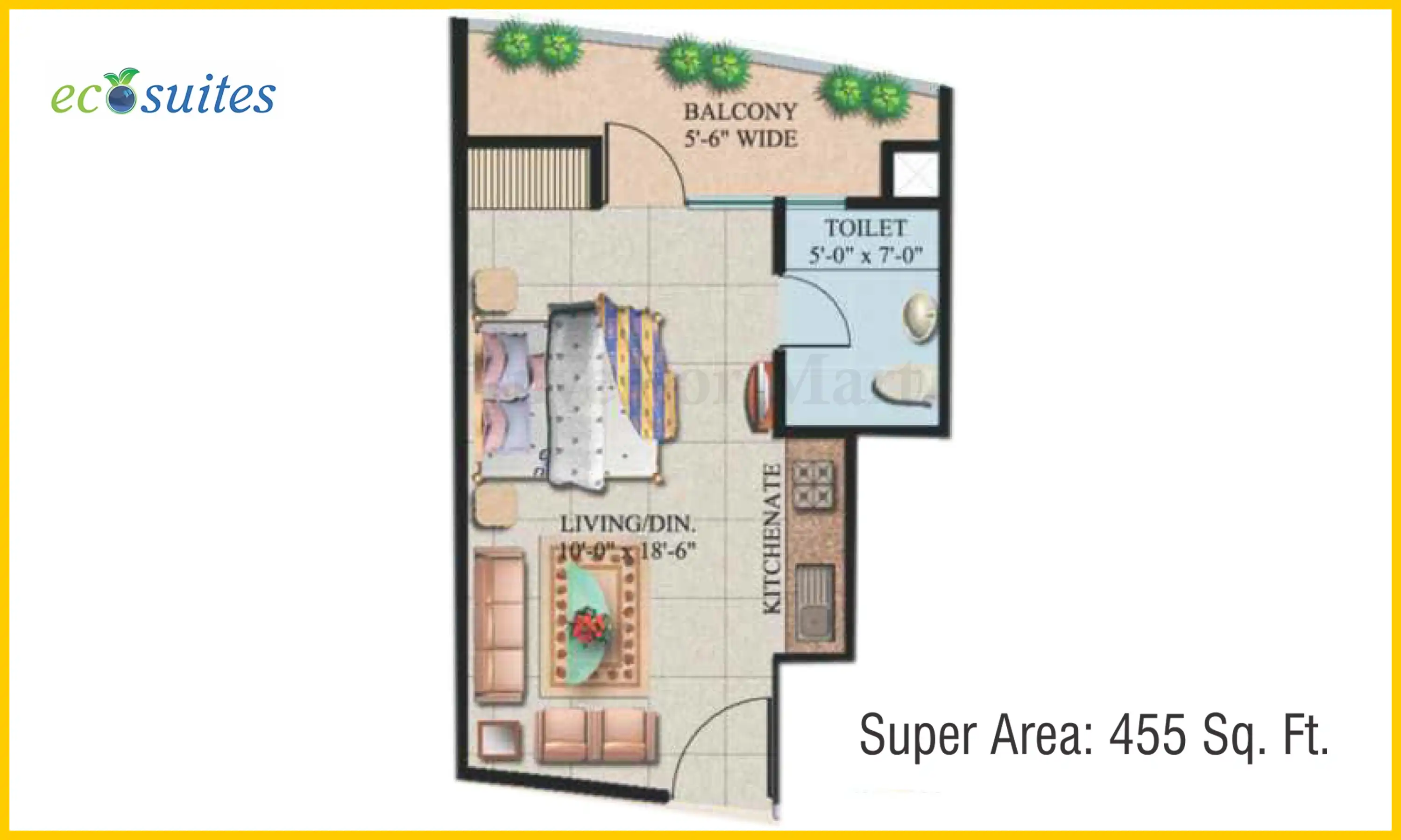 455 Sqft