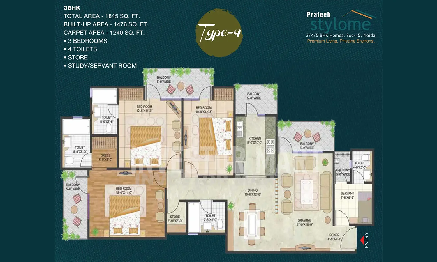 1845 Sqft