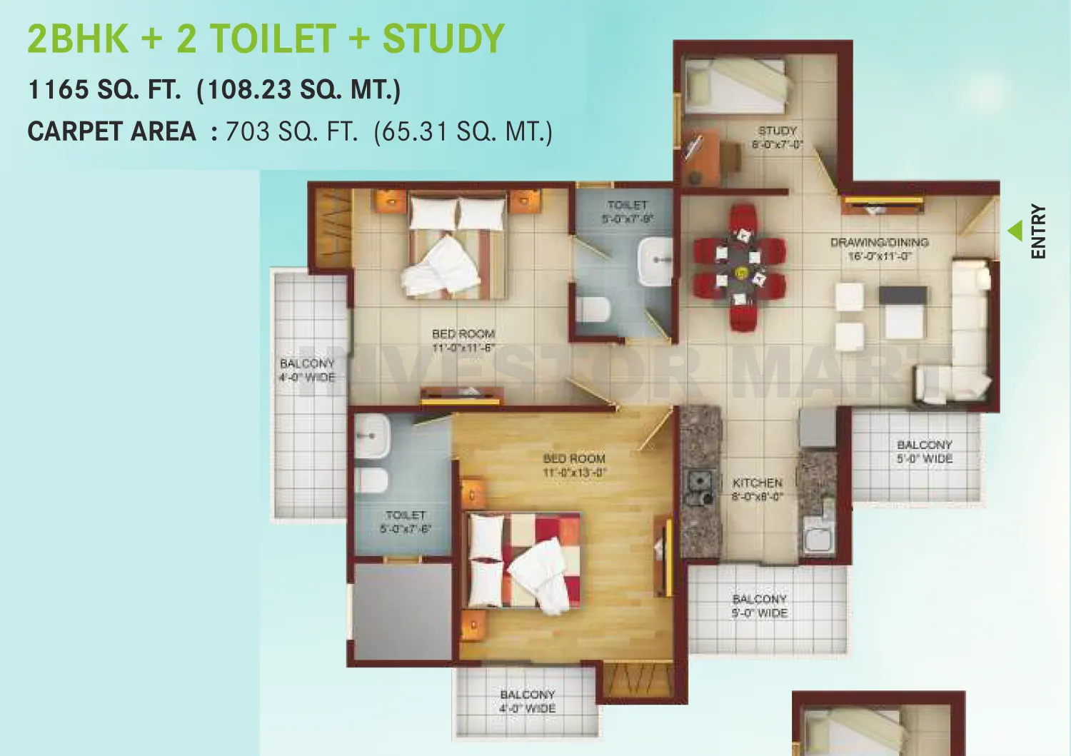 1165 Sqft
