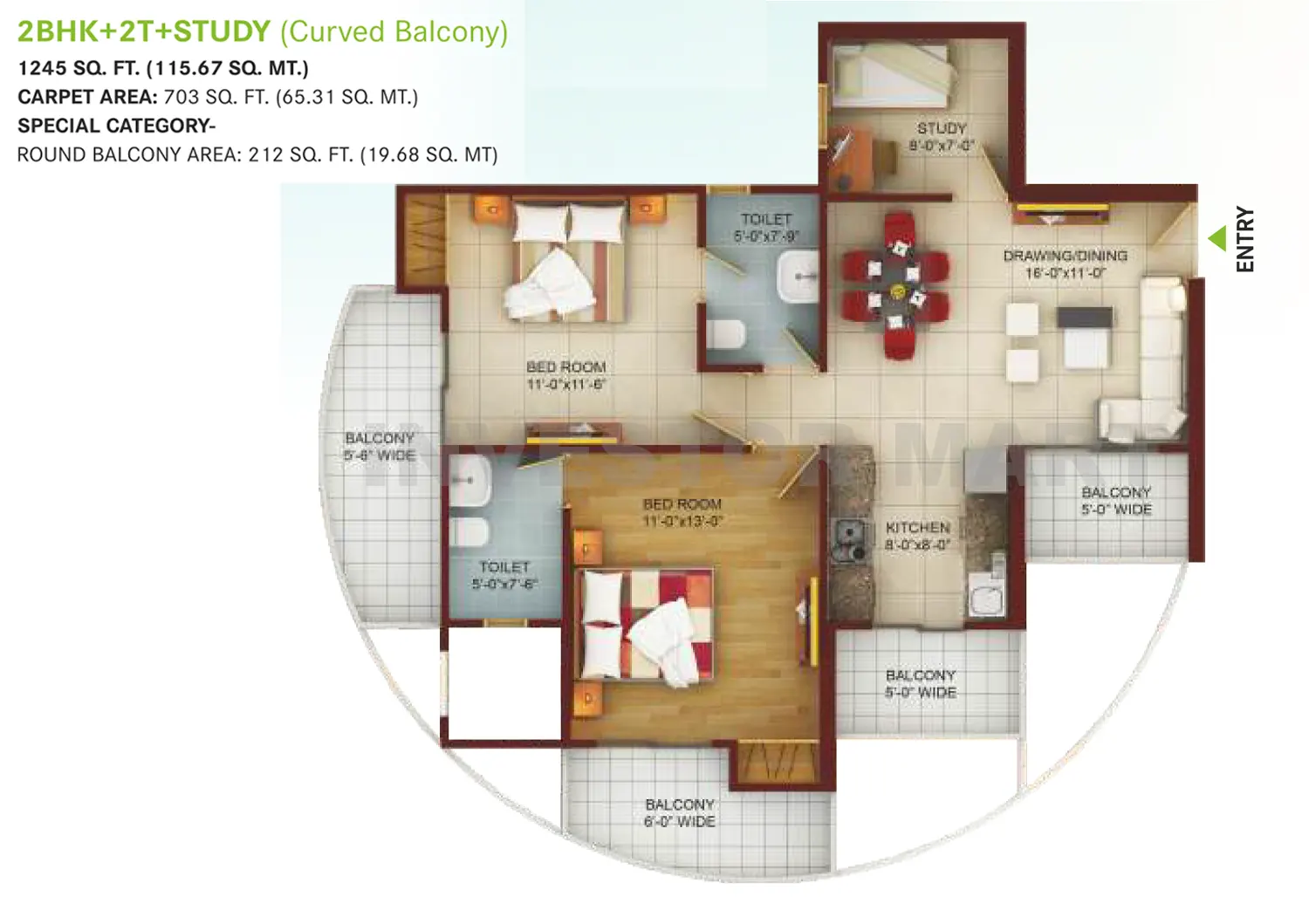 1245 Sqft