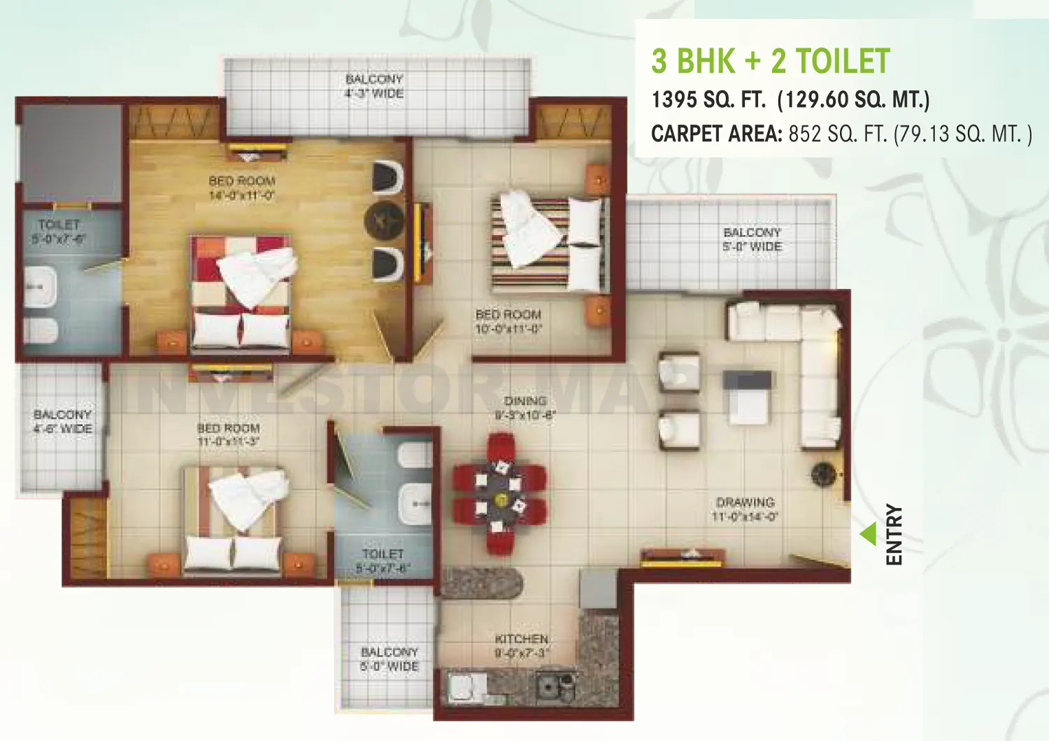 1395 Sqft