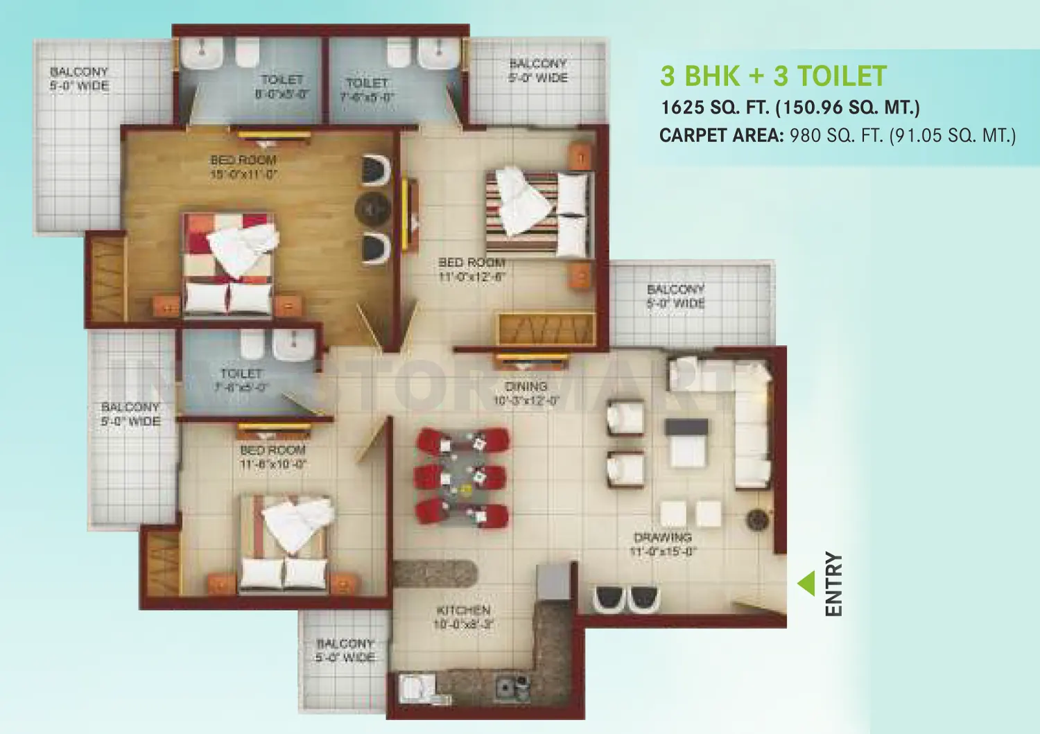1625 Sqft