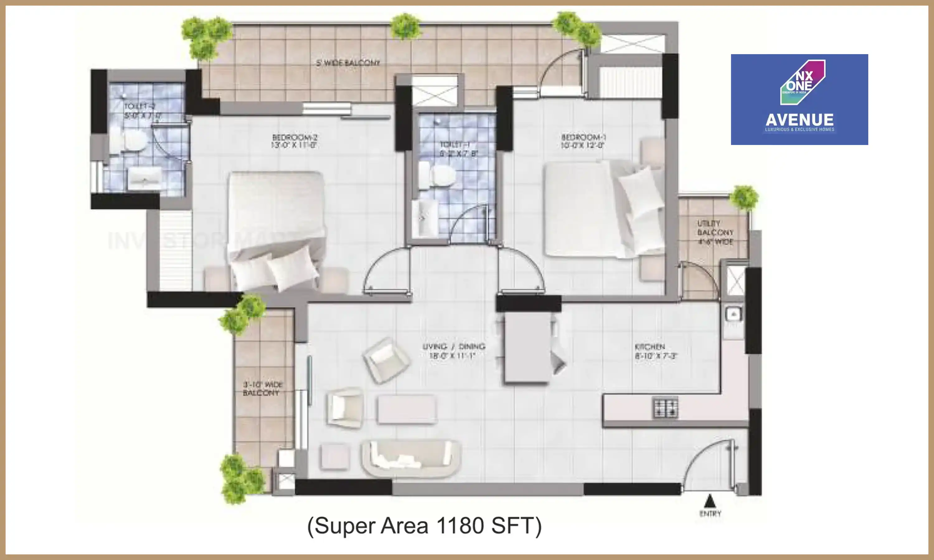 1180 Sqft