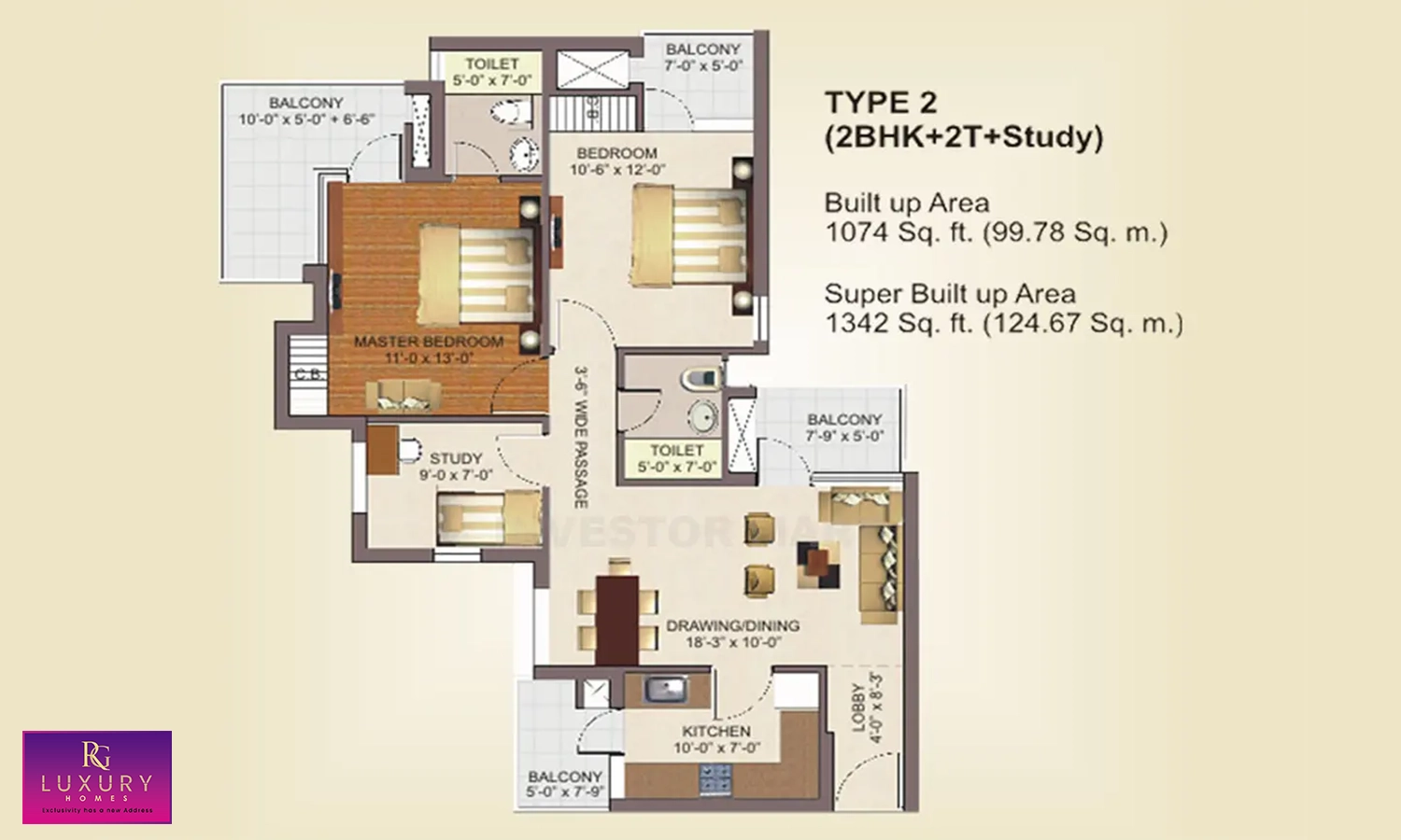 1342 Sqft