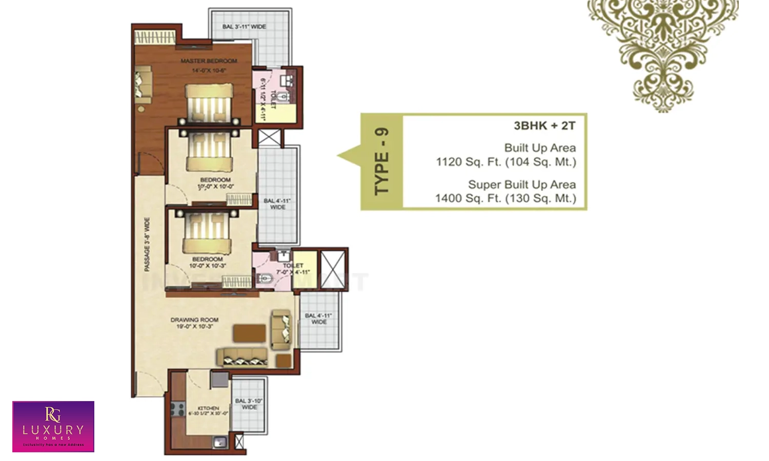 1400 Sqft