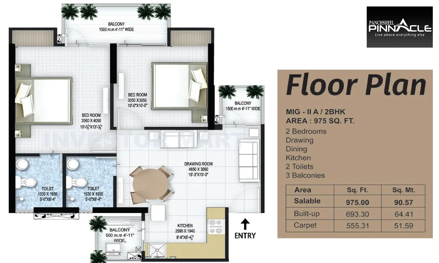 975 Sqft