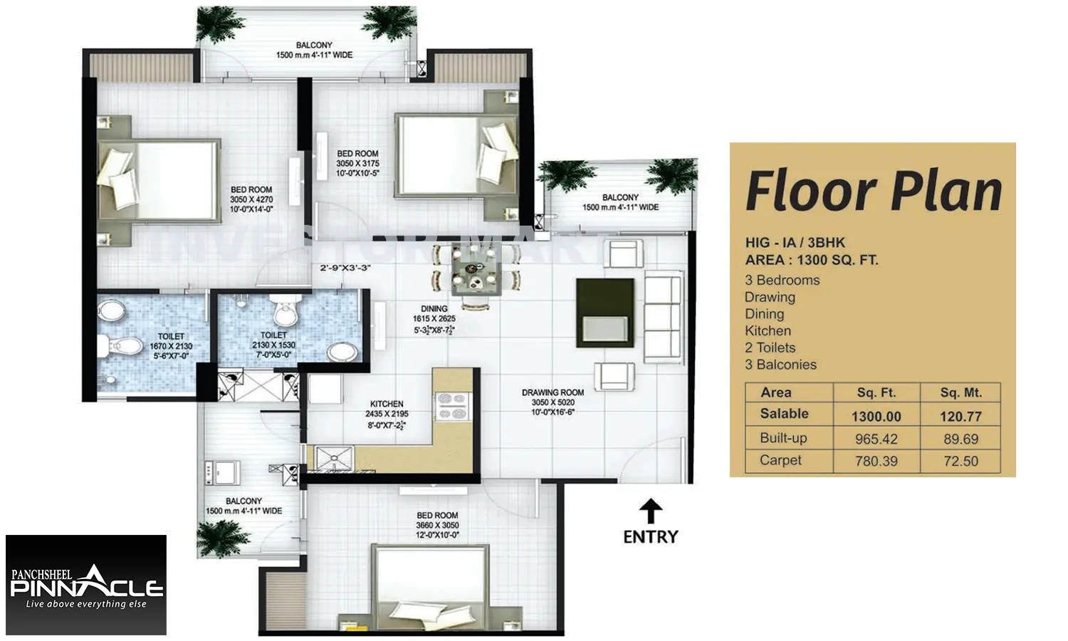 1300 Sqft