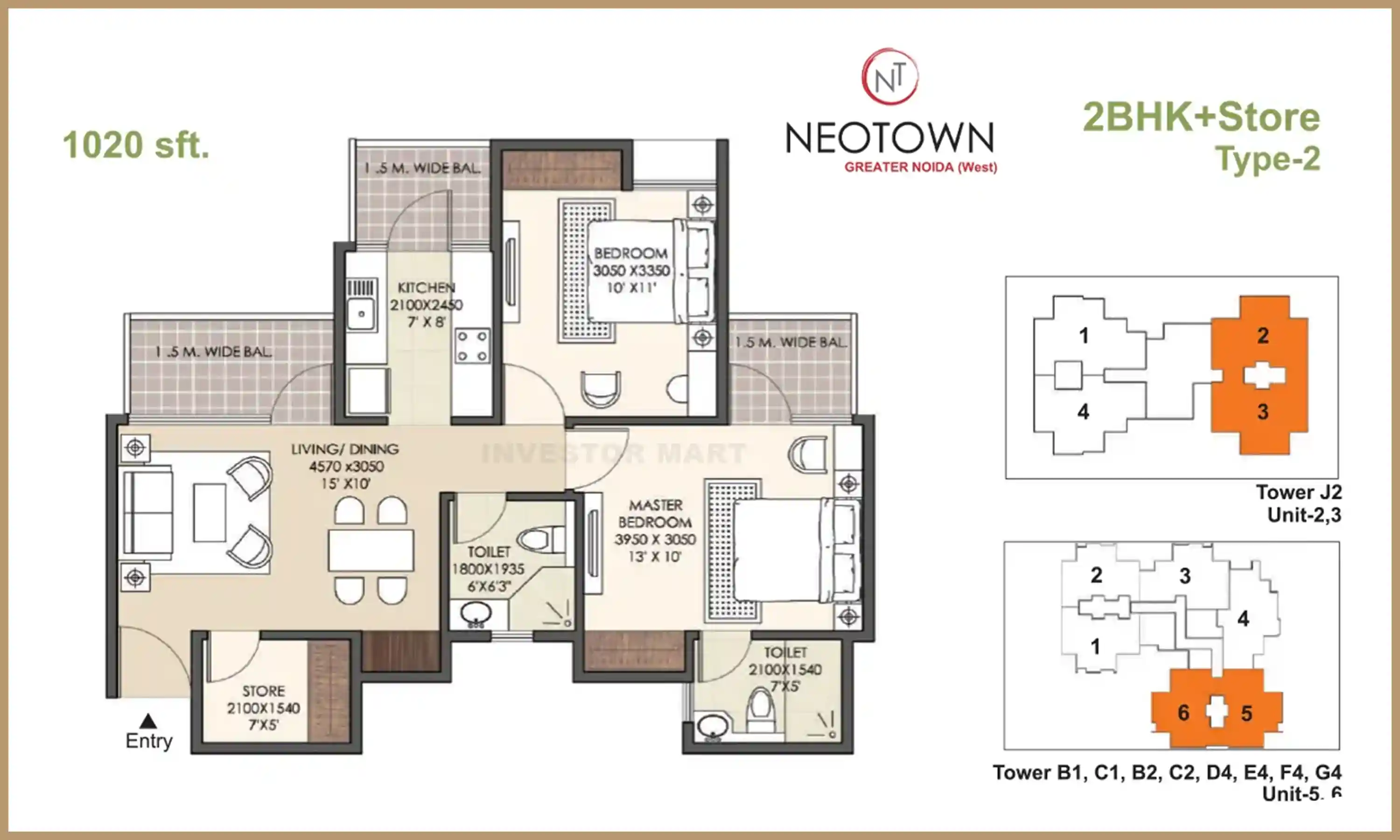 1020 Sqft