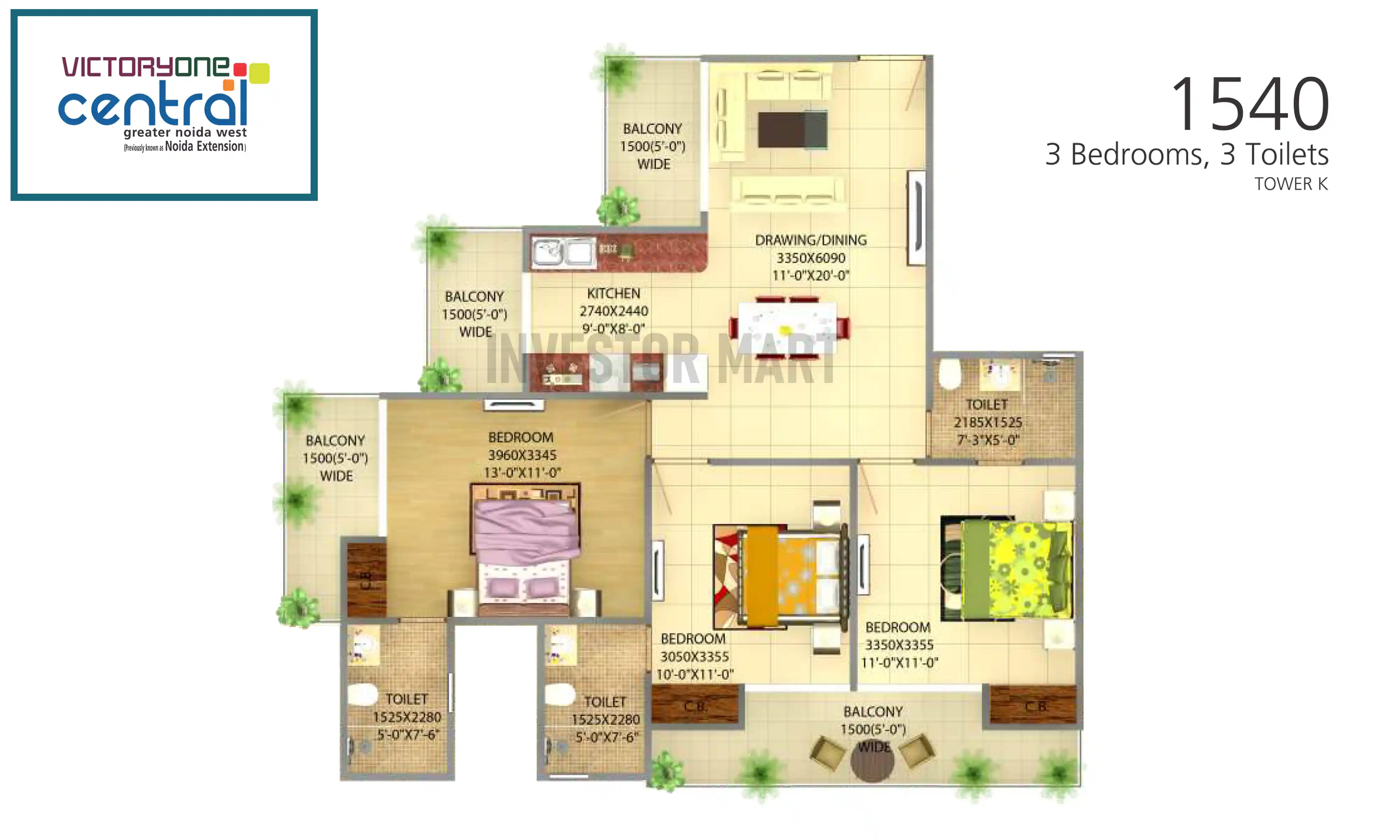 1540 Sqft